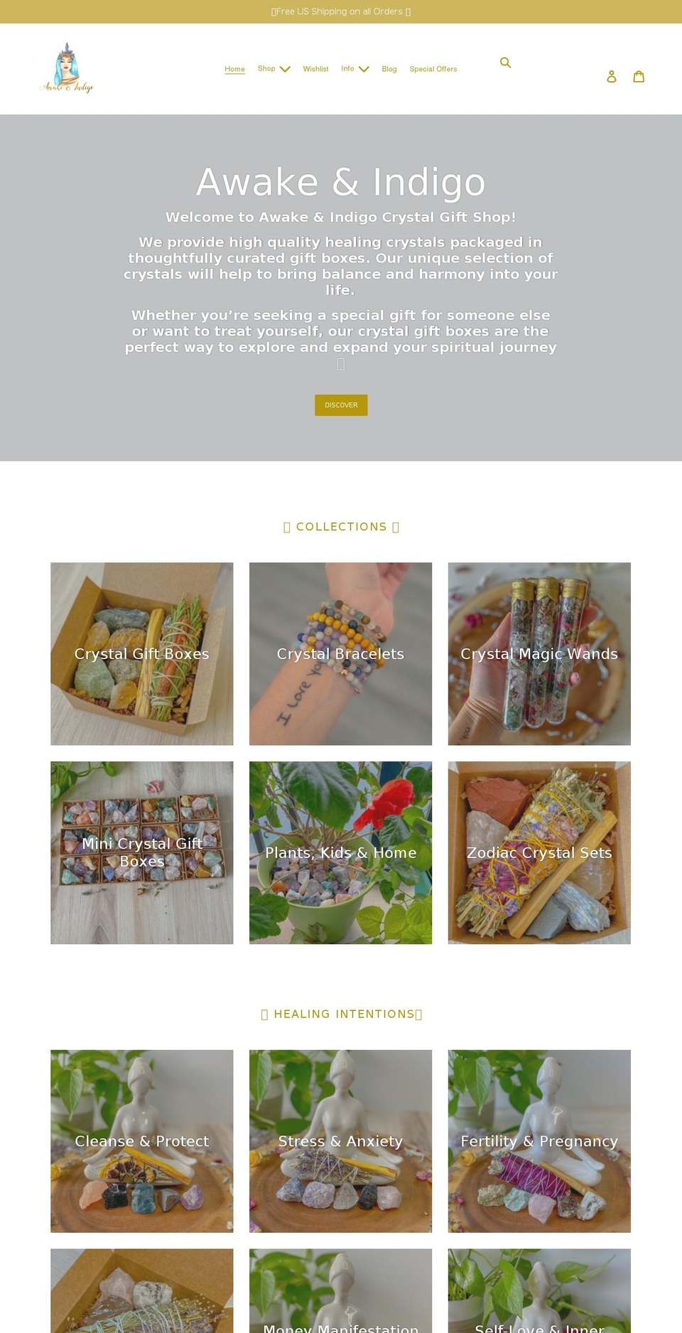 awakeandindigo.com shopify website screenshot