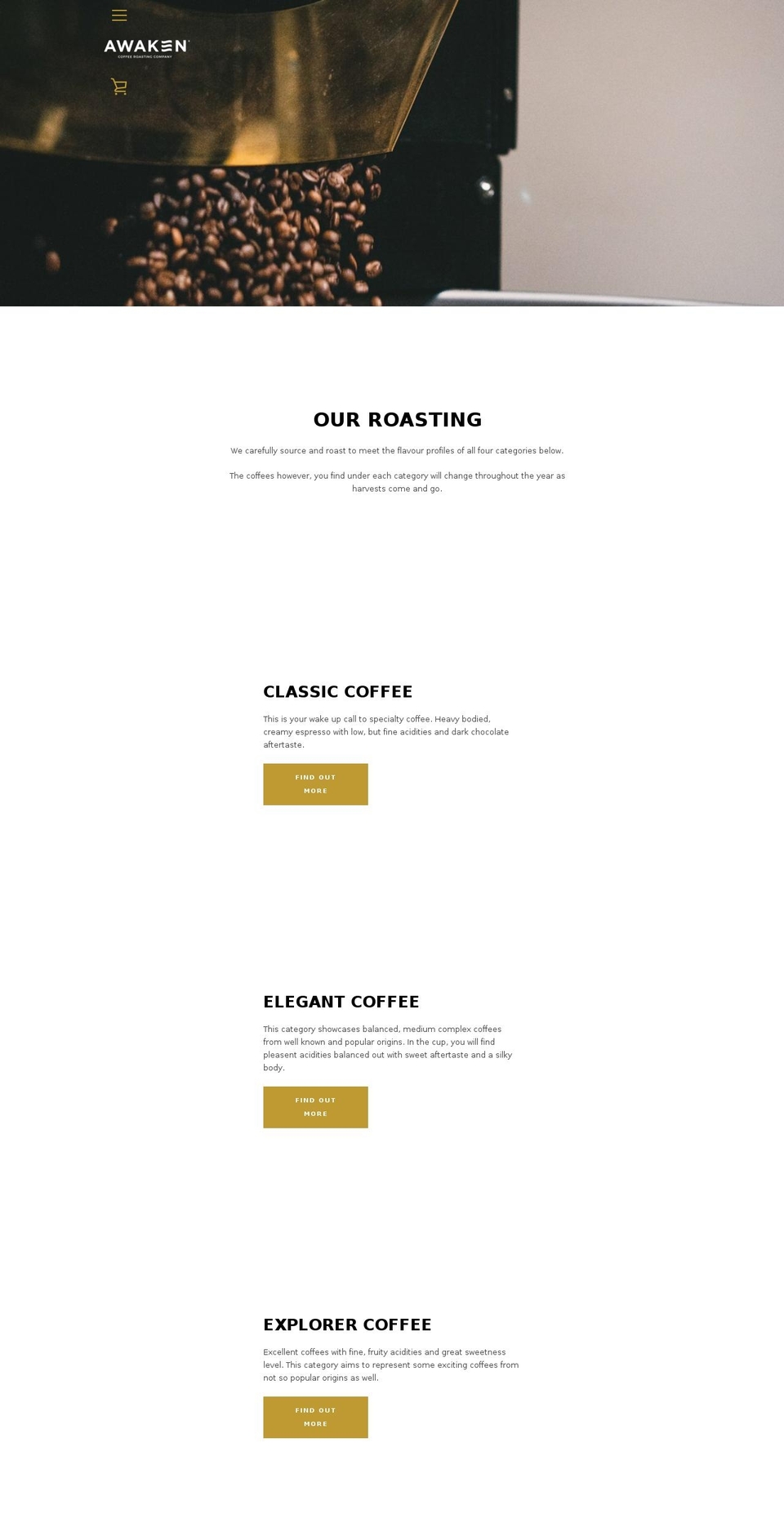 awakencoffeeroasting.com shopify website screenshot