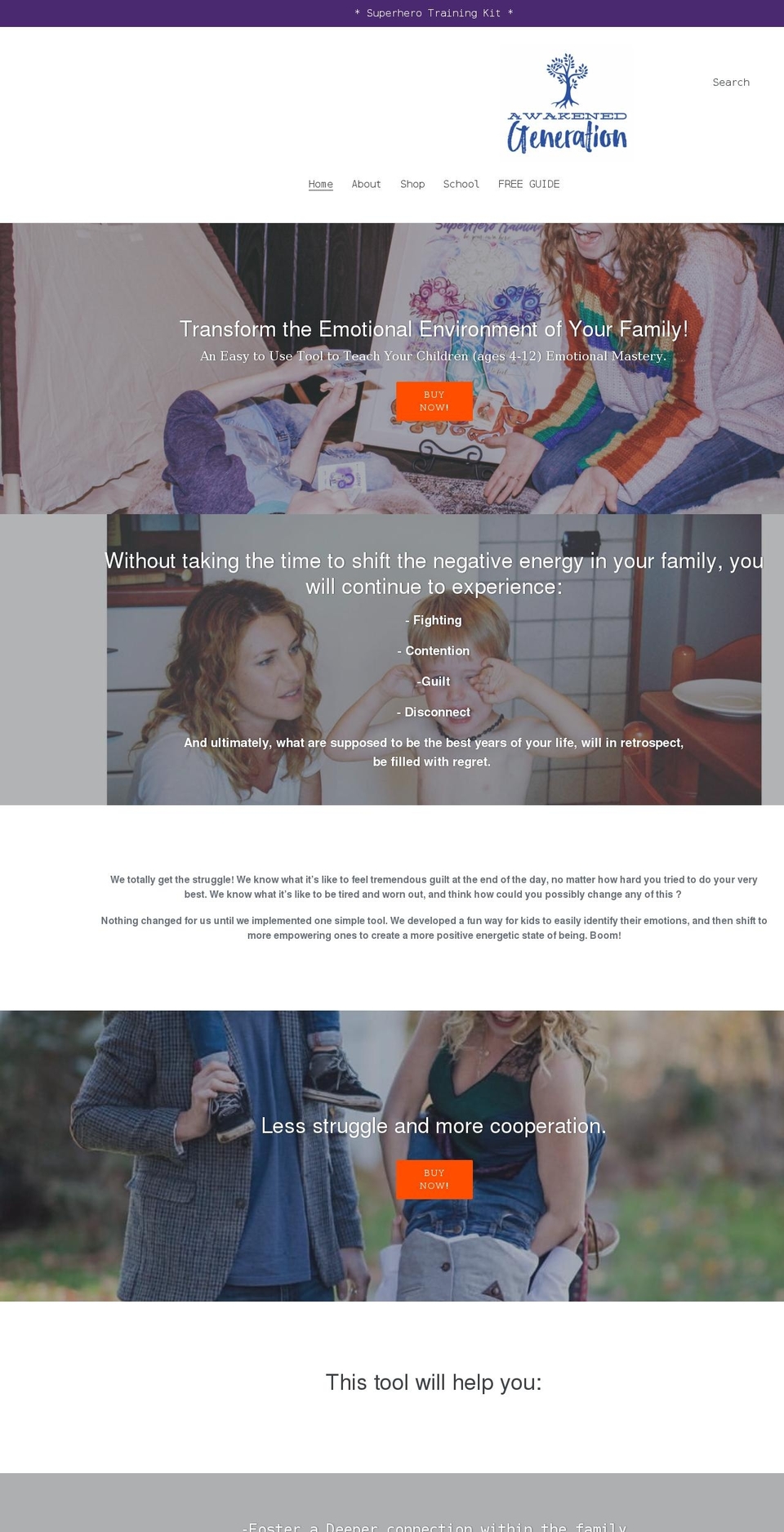 awakened-gen.com shopify website screenshot
