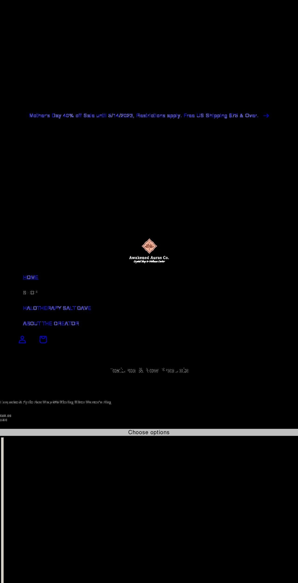 awakenedaurasco.com shopify website screenshot