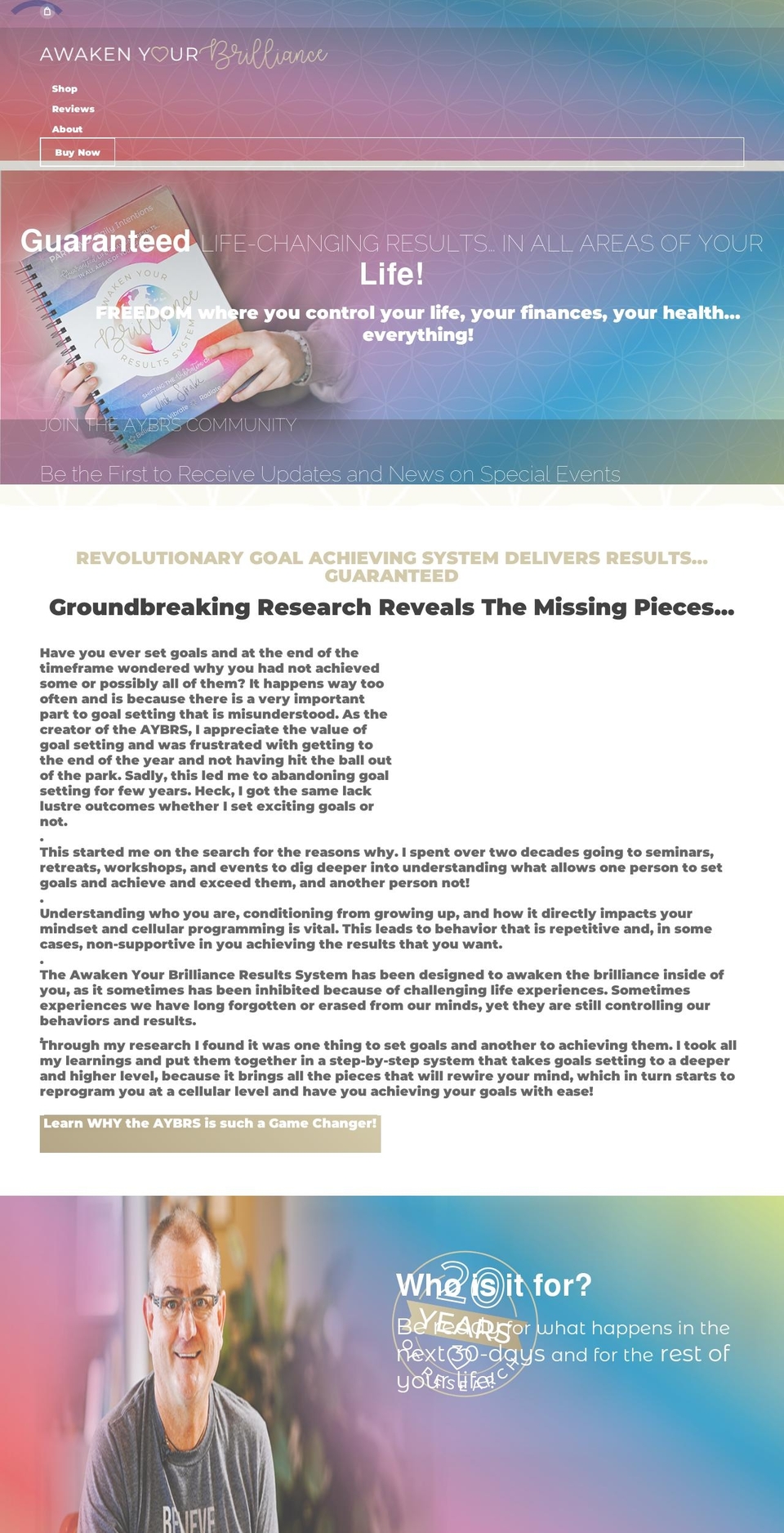 awakenyourbrilliance.com shopify website screenshot