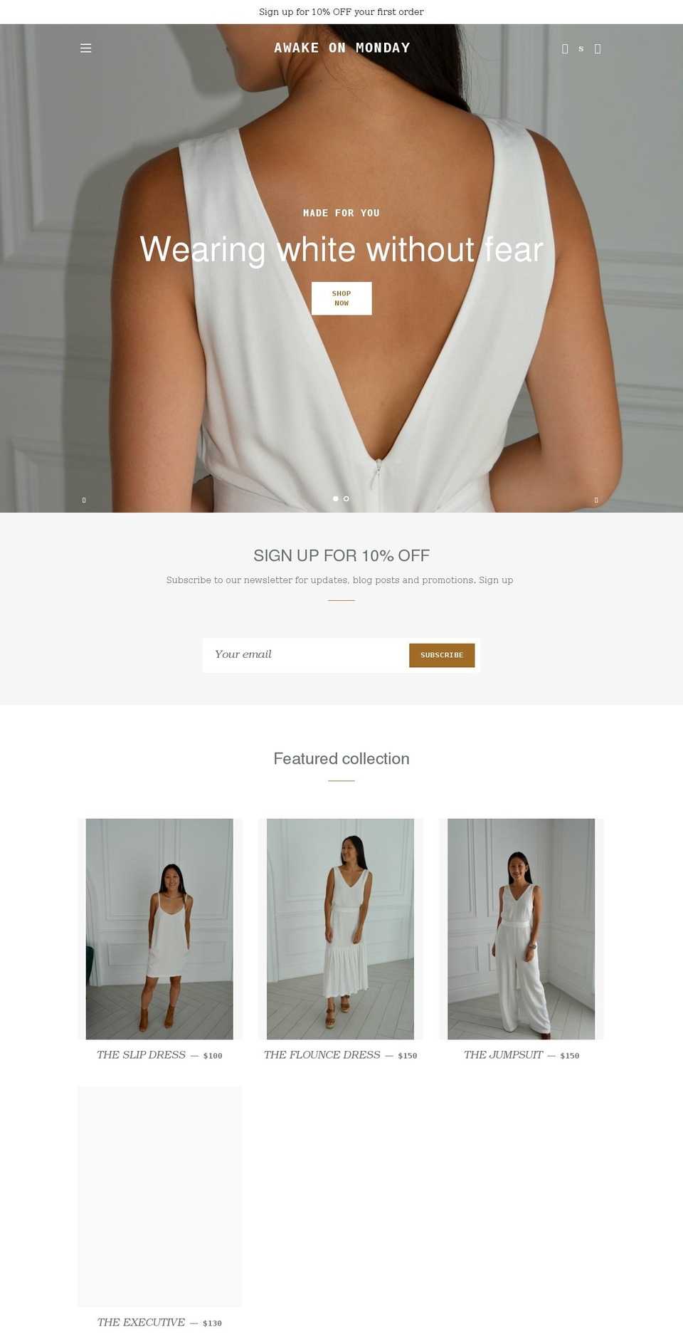 awakeonmonday.com shopify website screenshot