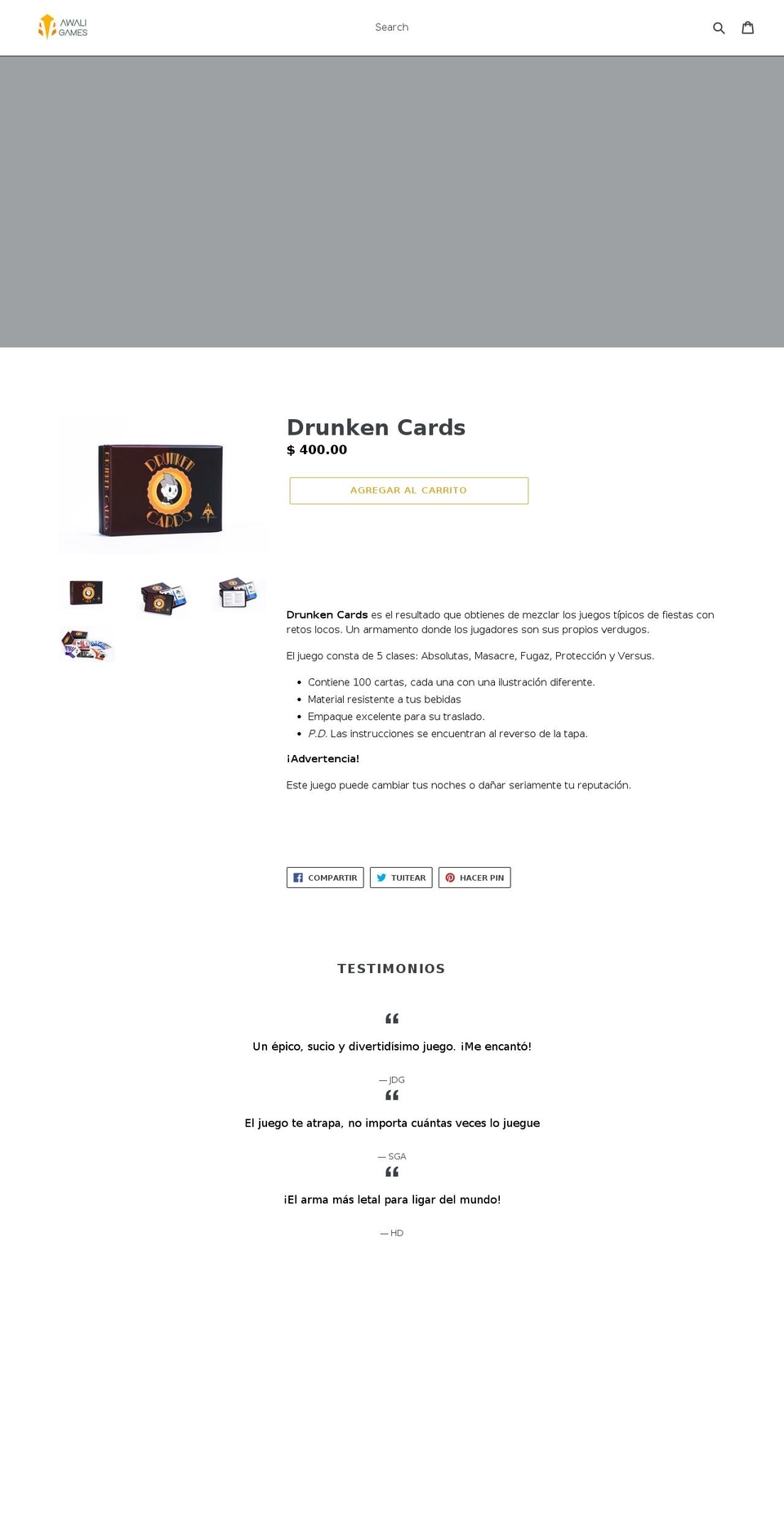 awaligames.com shopify website screenshot
