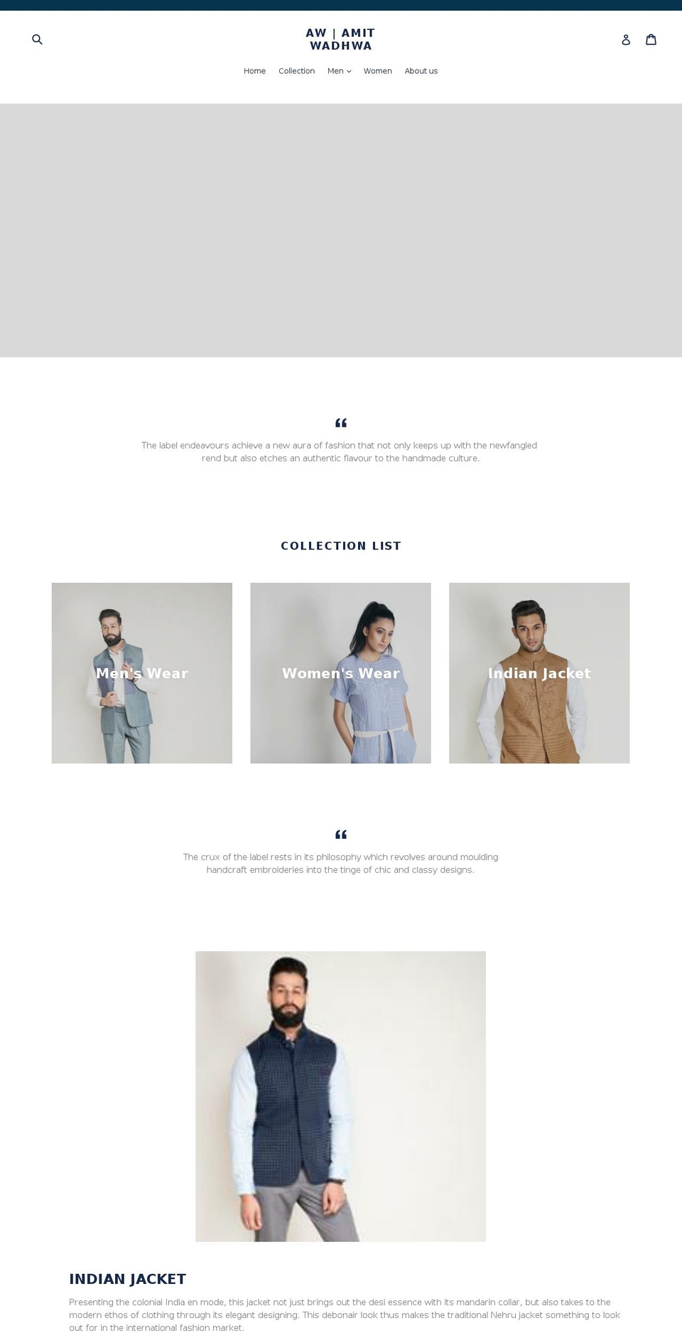 awamitwadhwa.com — Shopify storefront screenshot