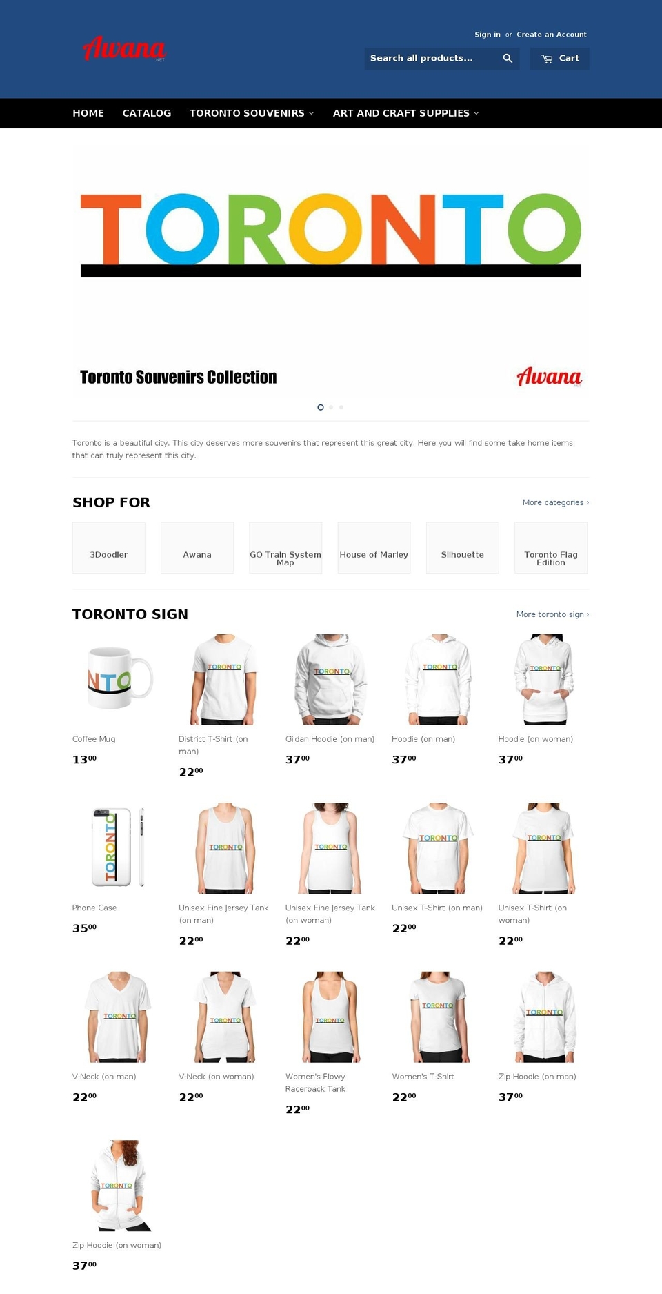 awana.net shopify website screenshot