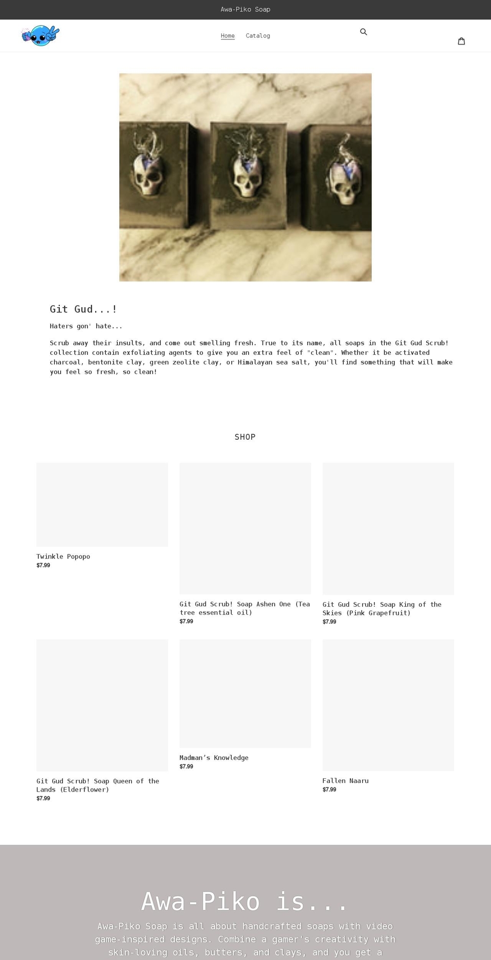awapikosoap.com shopify website screenshot
