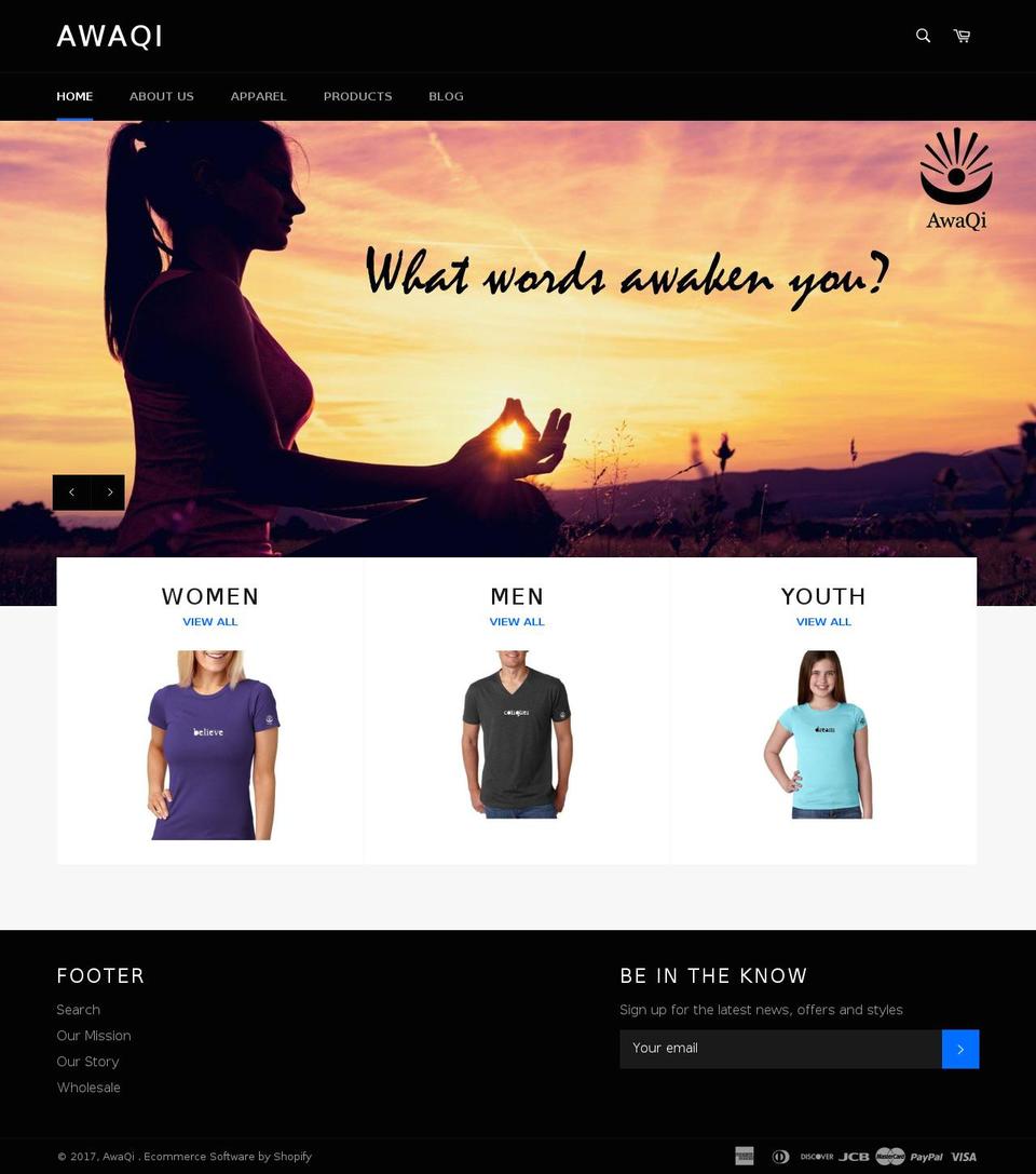 awaqi.com shopify website screenshot