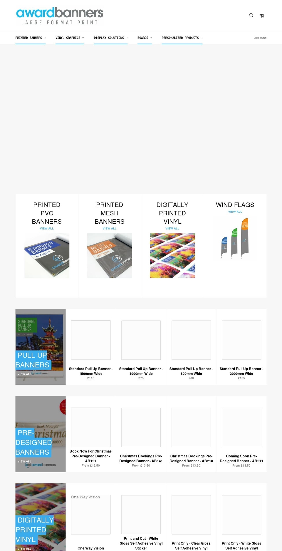 awardbanners.co.uk shopify website screenshot