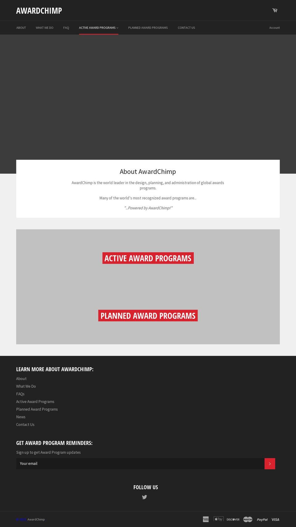 awardchimp.com shopify website screenshot