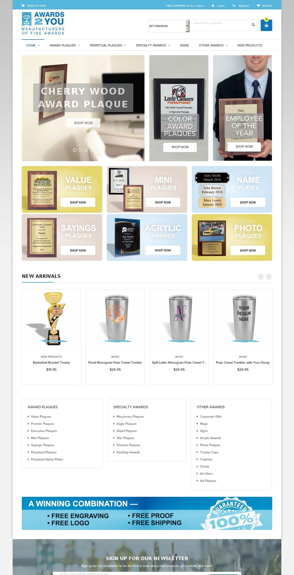 Awards2You Shopify theme site example awardstoyou.com