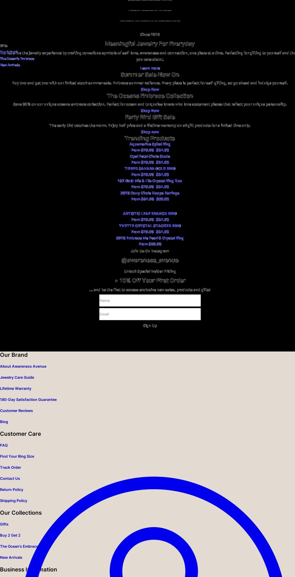 awareness-avenue.com shopify website screenshot