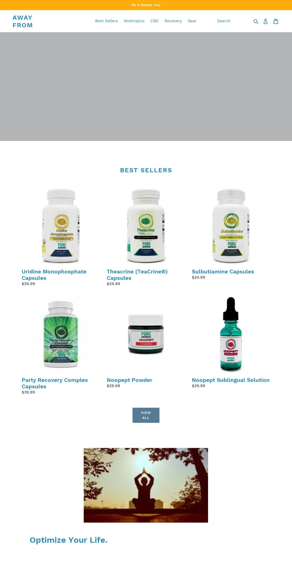 awayfrom.com — Shopify storefront screenshot