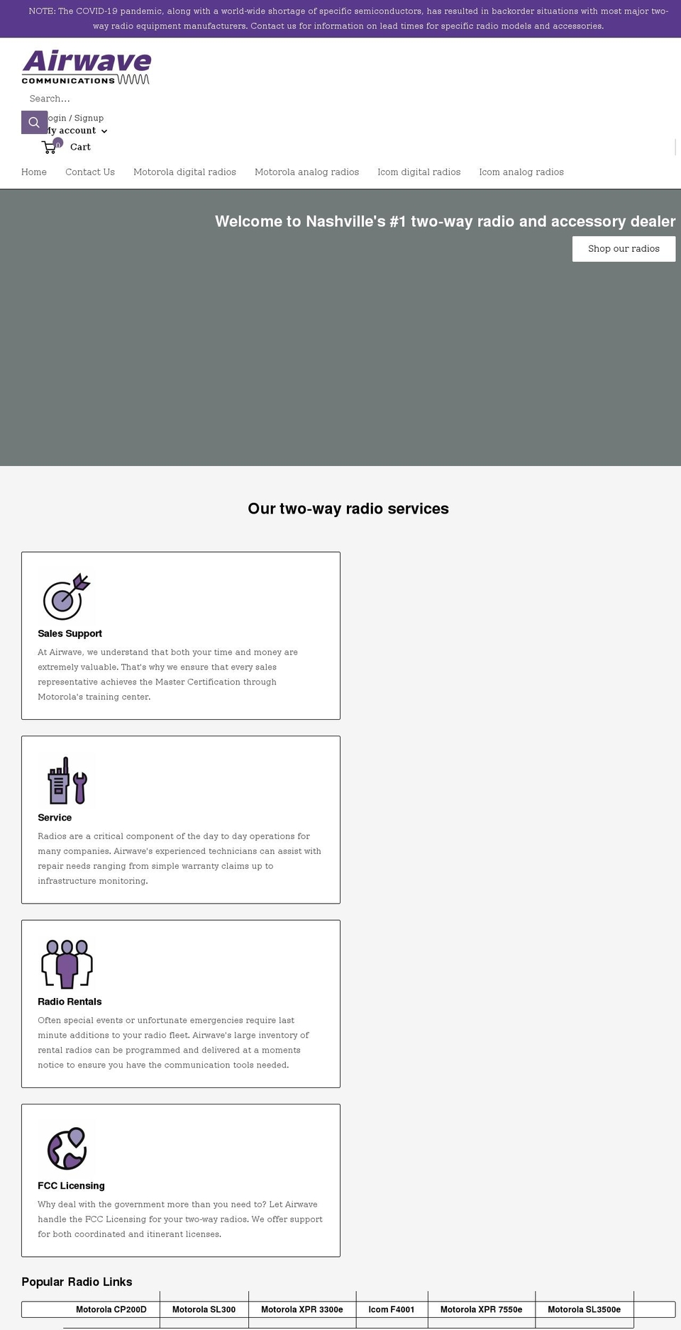 awcomm.com shopify website screenshot