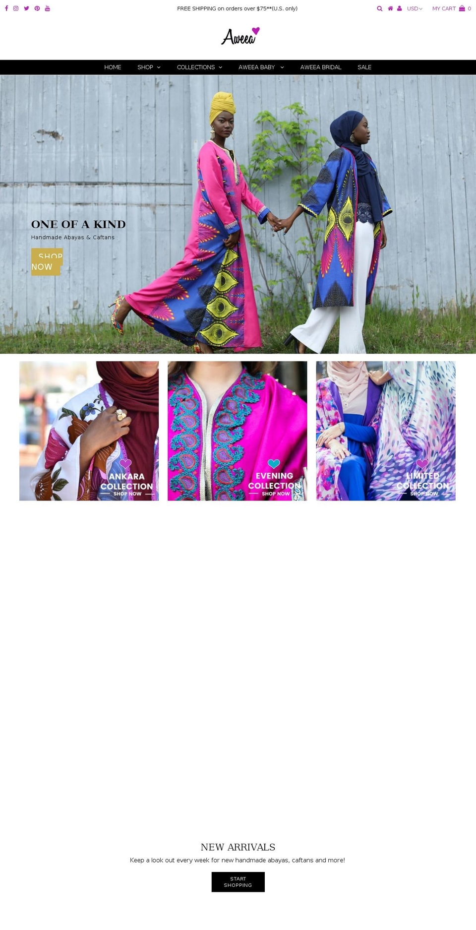 aweea.com shopify website screenshot