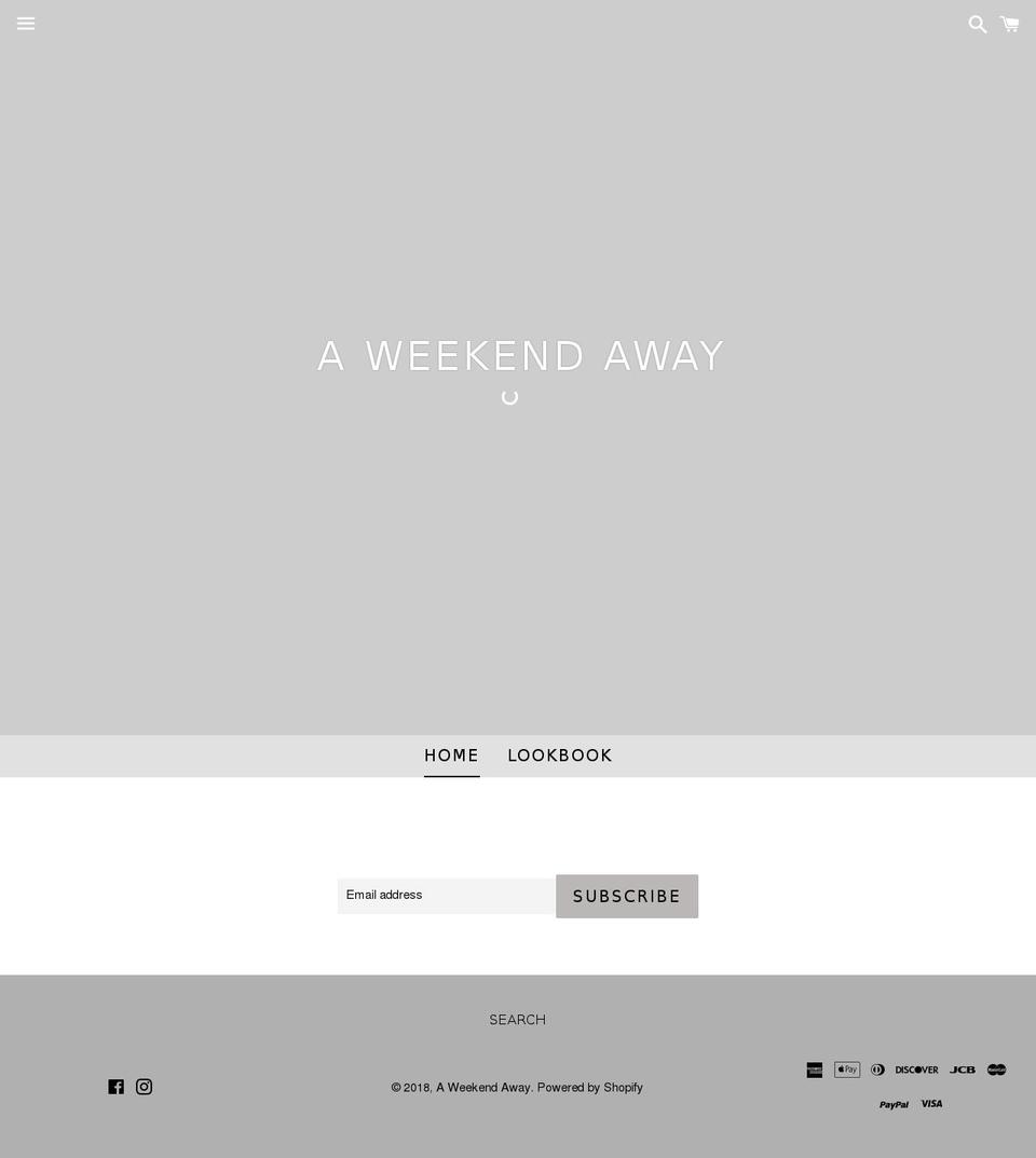 aweekendaway.com shopify website screenshot