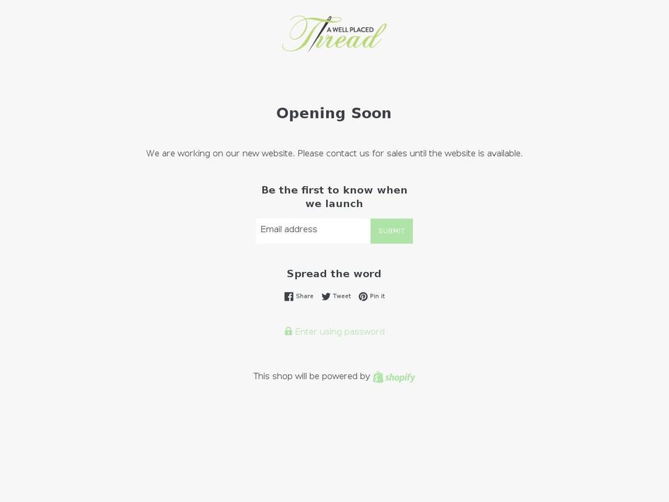 awellplacedthread.com — Shopify storefront screenshot
