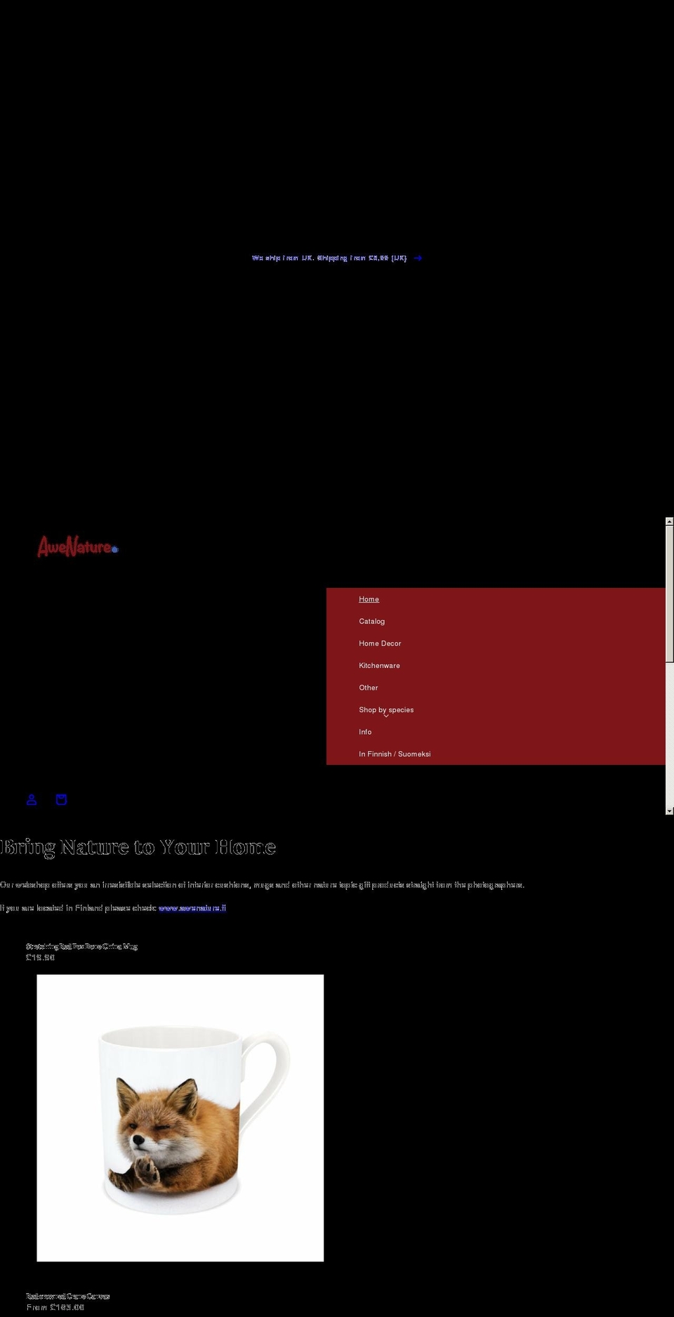 awenature.design shopify website screenshot