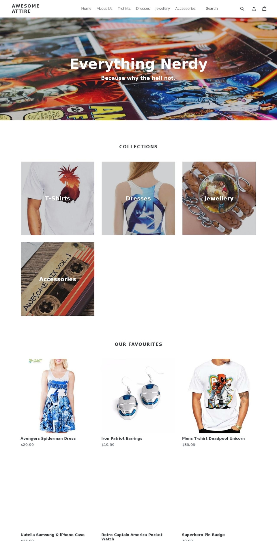 awesome-attire.com — Shopify storefront screenshot