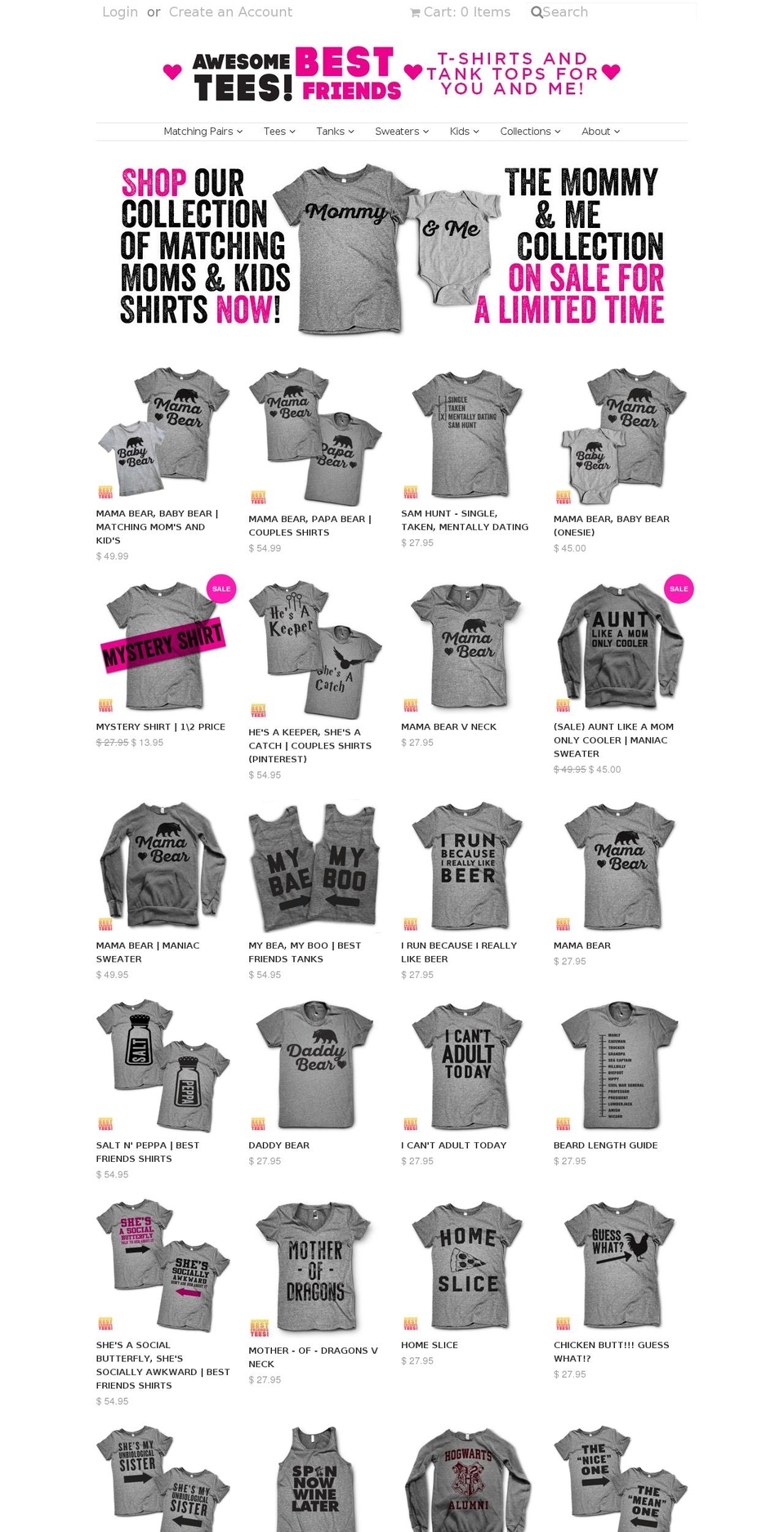 awesomebestfriendstees.com shopify website screenshot
