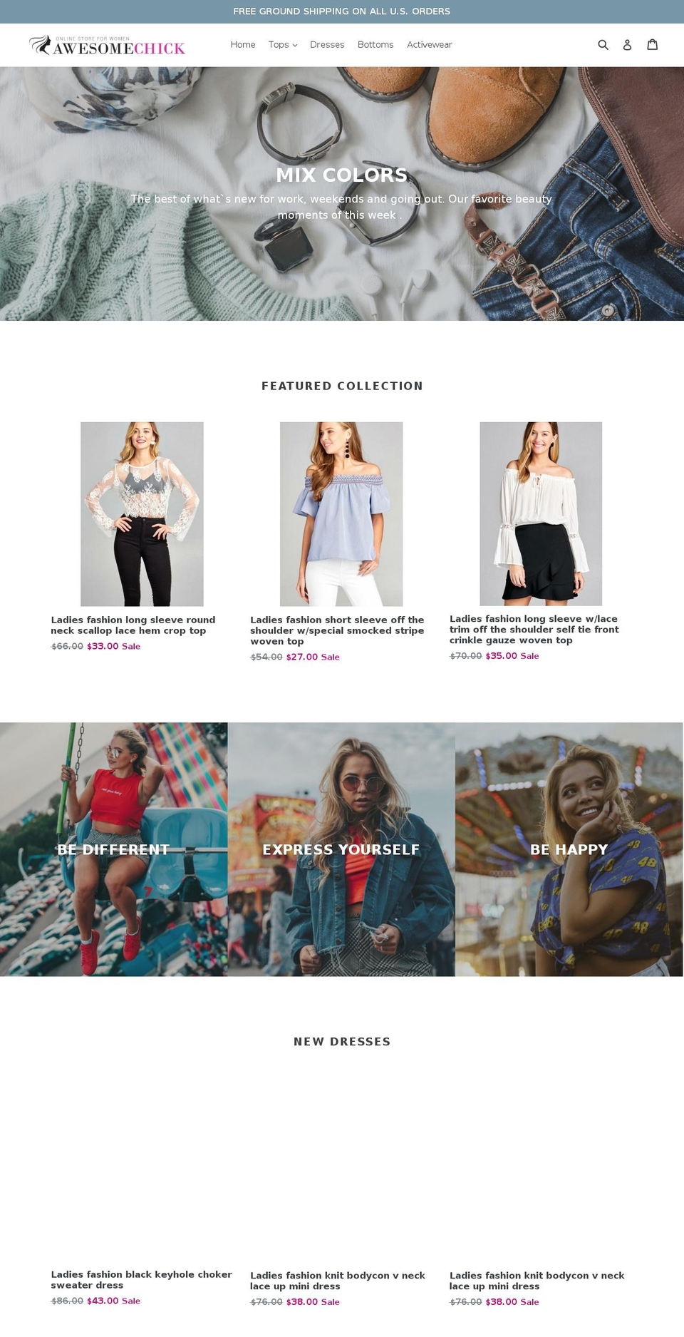 awesomechik.com — Shopify storefront screenshot