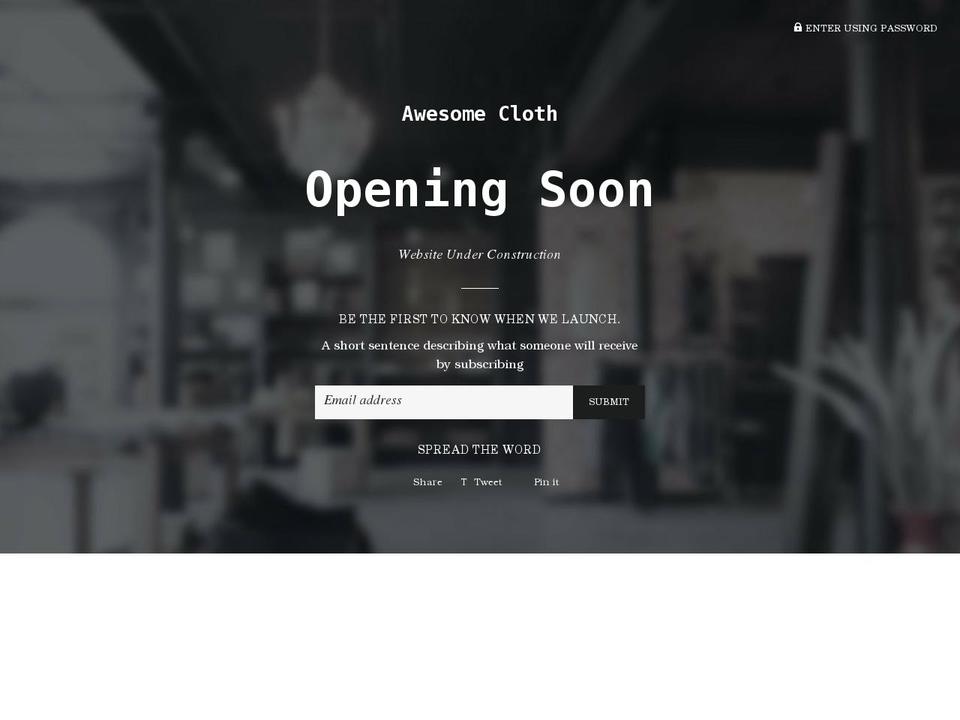 awesomecloth.com shopify website screenshot