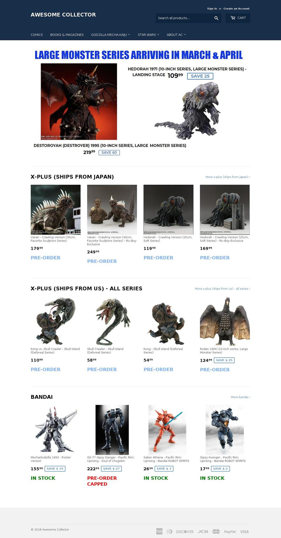 awesomecollector.com — Shopify storefront screenshot