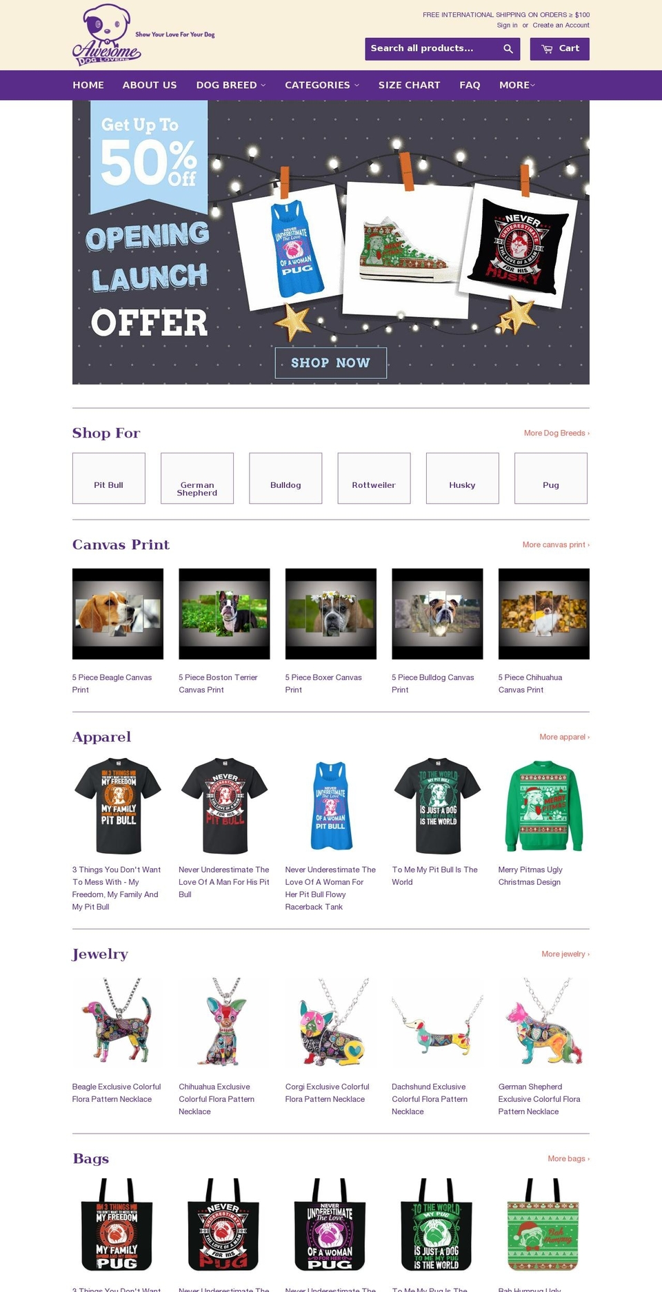 Awesome theme Shopify theme site example awesomedoglovers.com