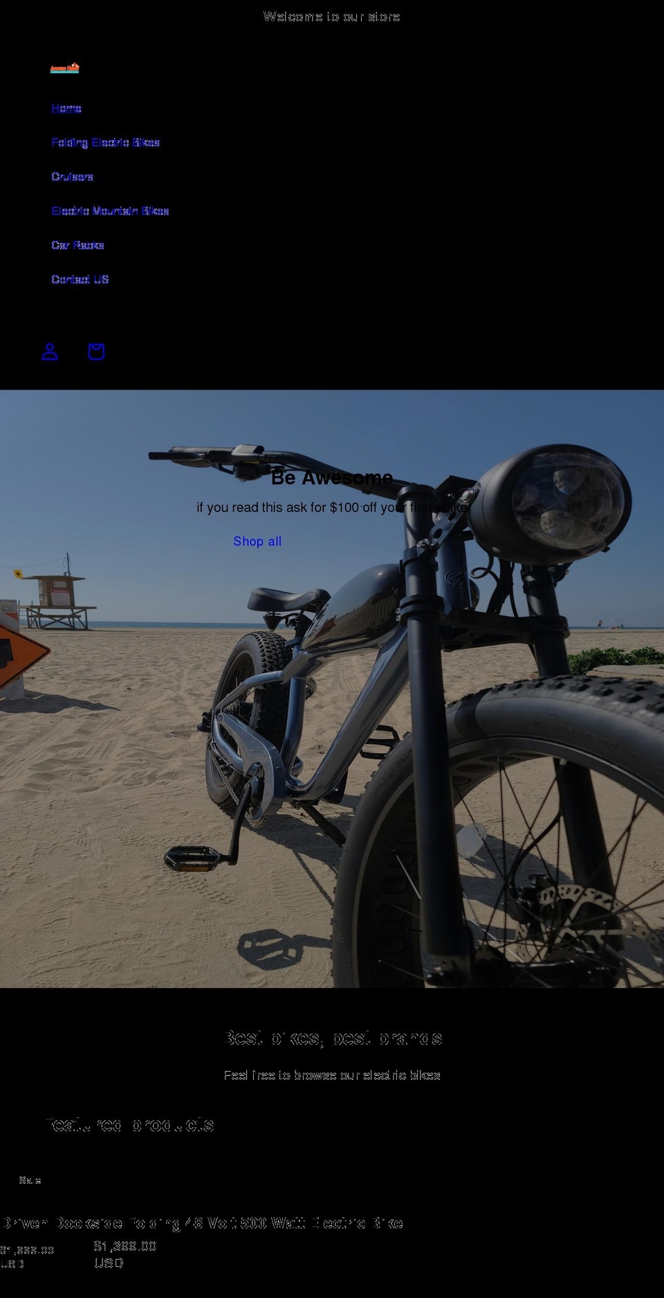 awesomeebikes.com shopify website screenshot
