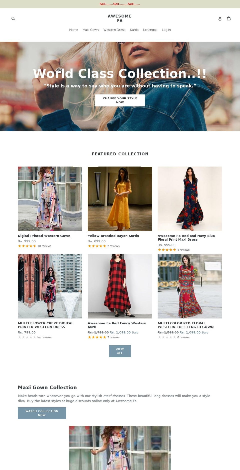 awesomefa.com — Shopify storefront screenshot