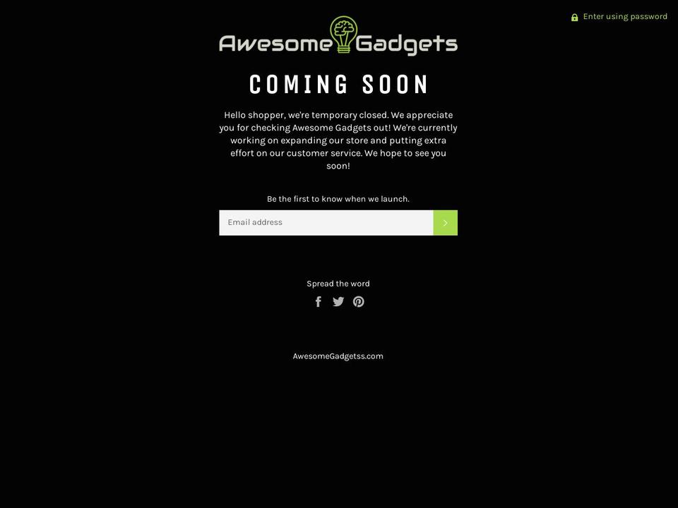 awesomegadgetss.com shopify website screenshot