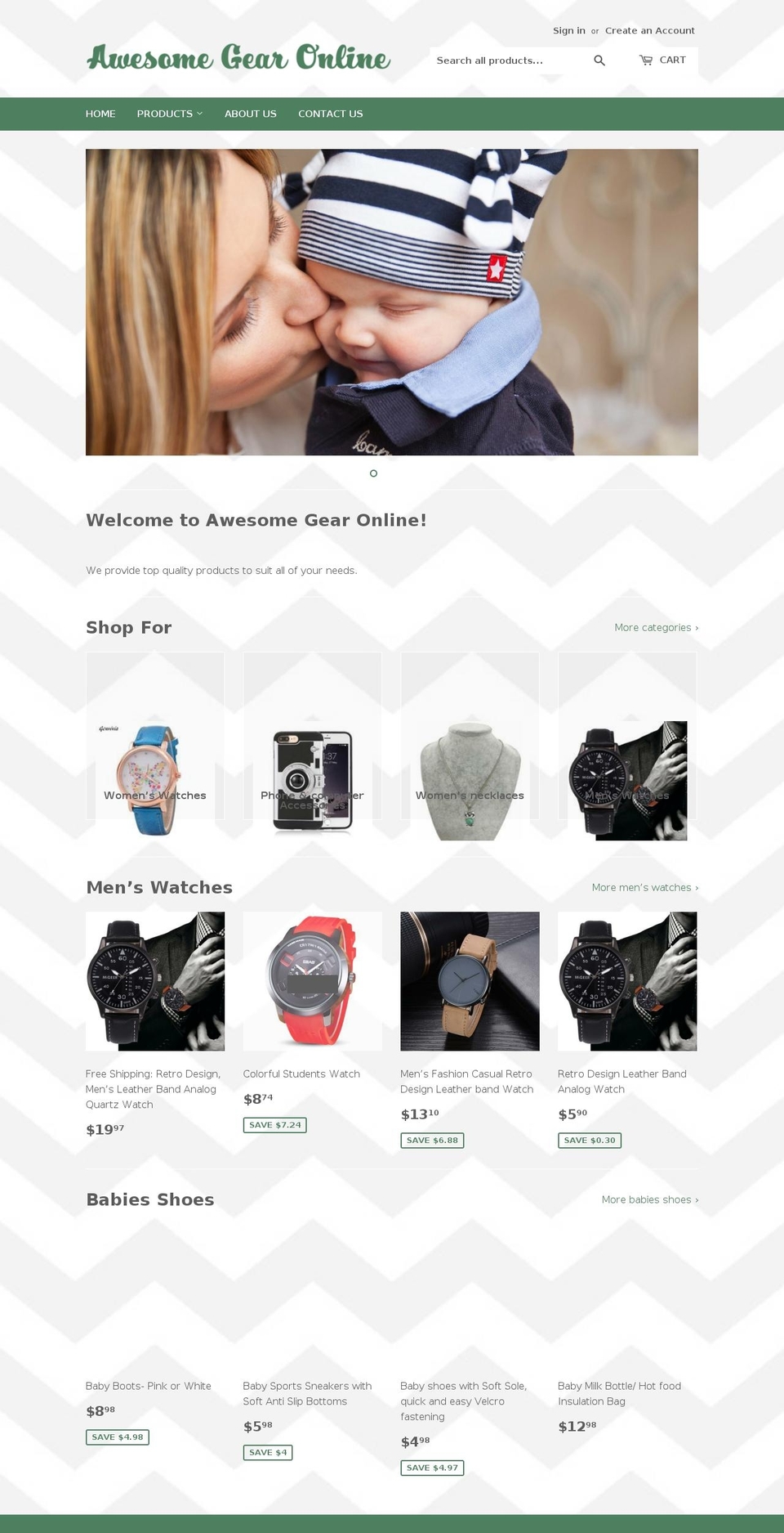 awesomegearonline.com — Shopify storefront screenshot