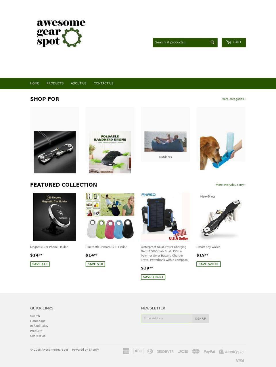 awesomegearspot.com — Shopify storefront screenshot