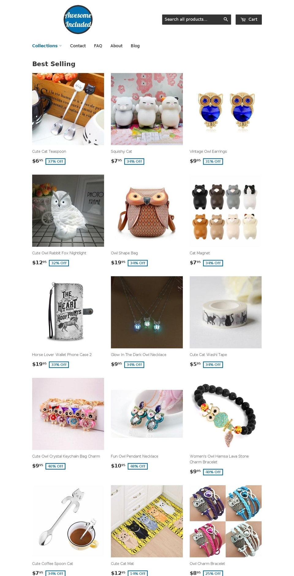 awesomeincluded.com shopify website screenshot