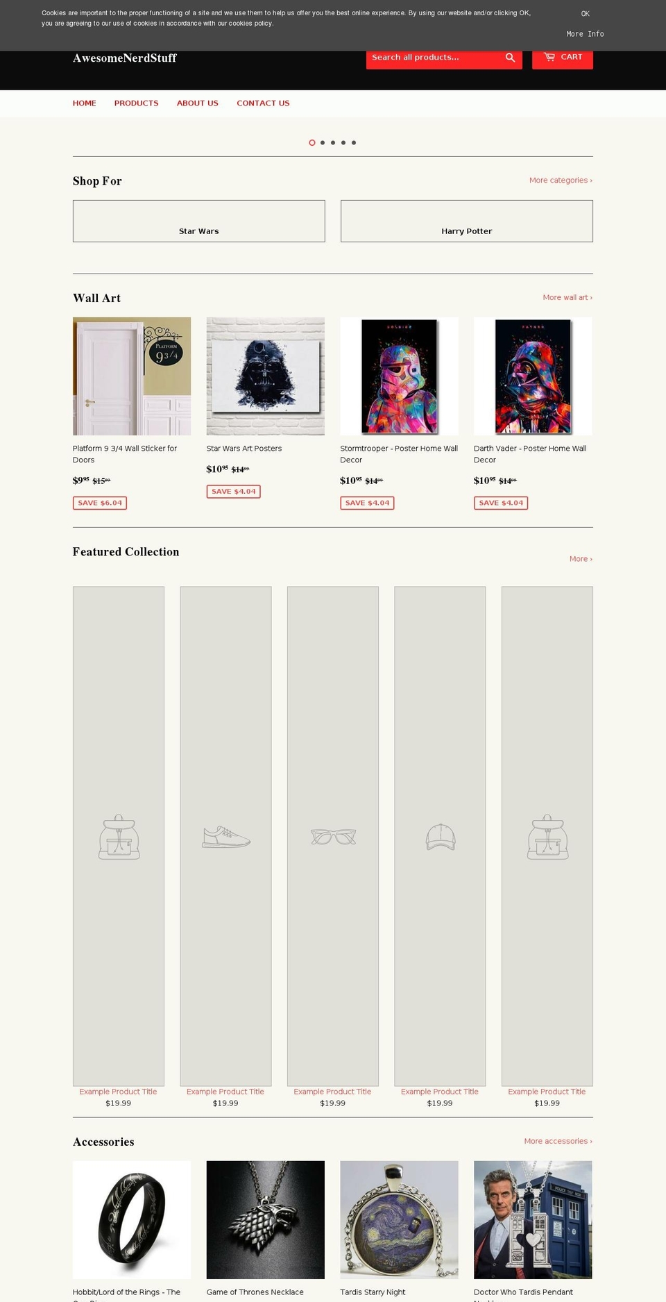 awesomenerdstuff.com — Shopify storefront screenshot