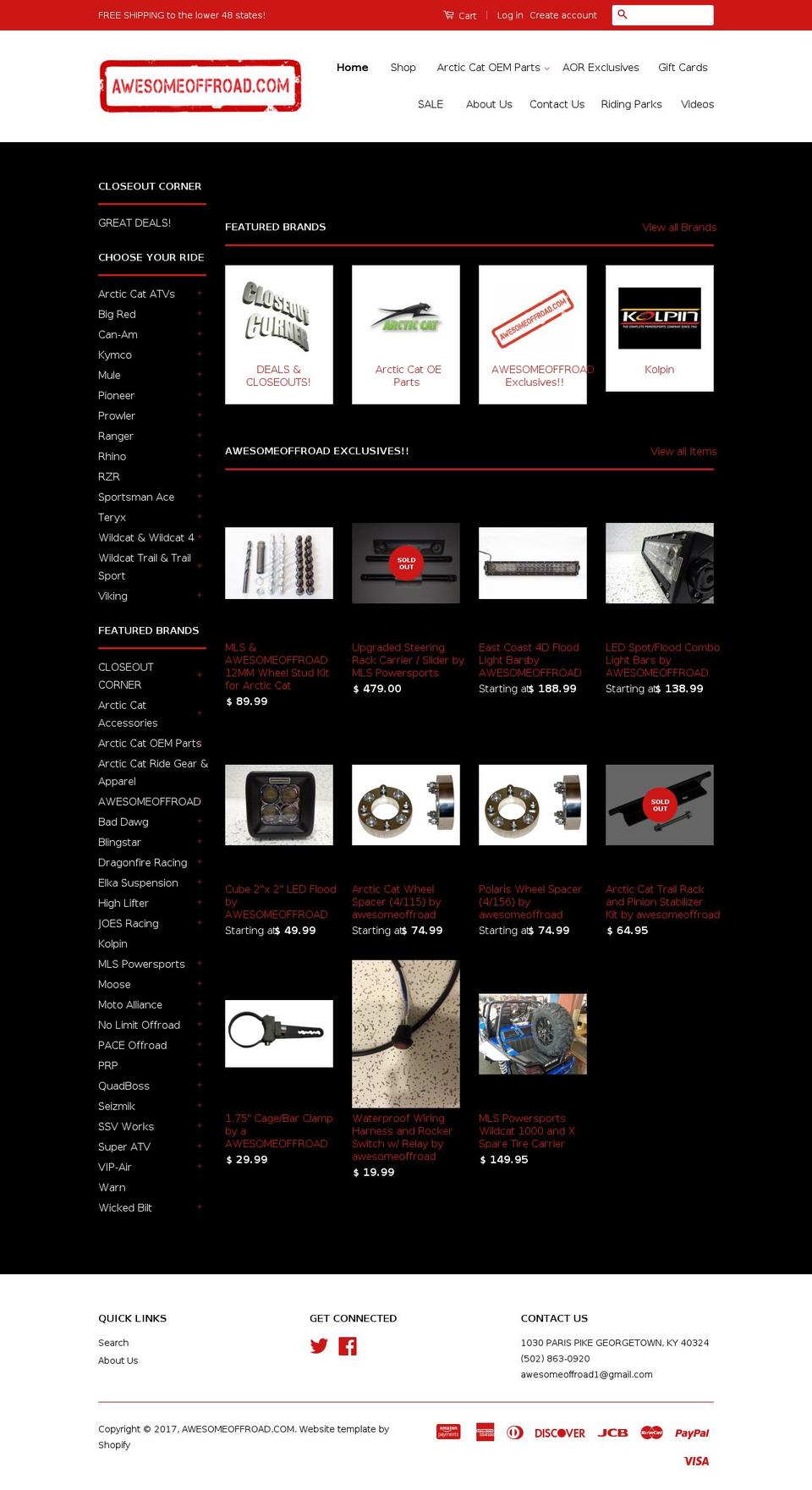 awesomeoffroad.com shopify website screenshot