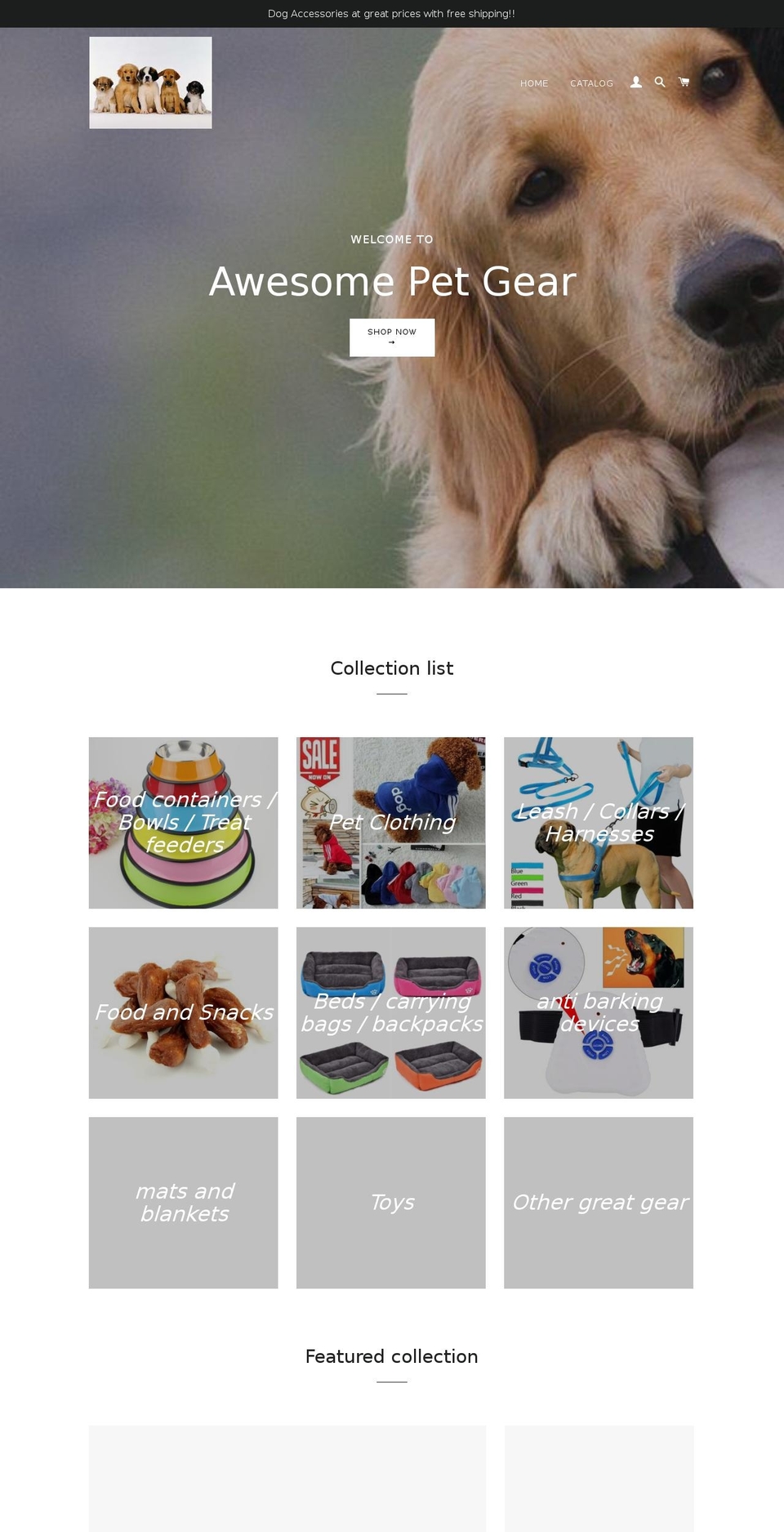 awesomepetgear.com shopify website screenshot