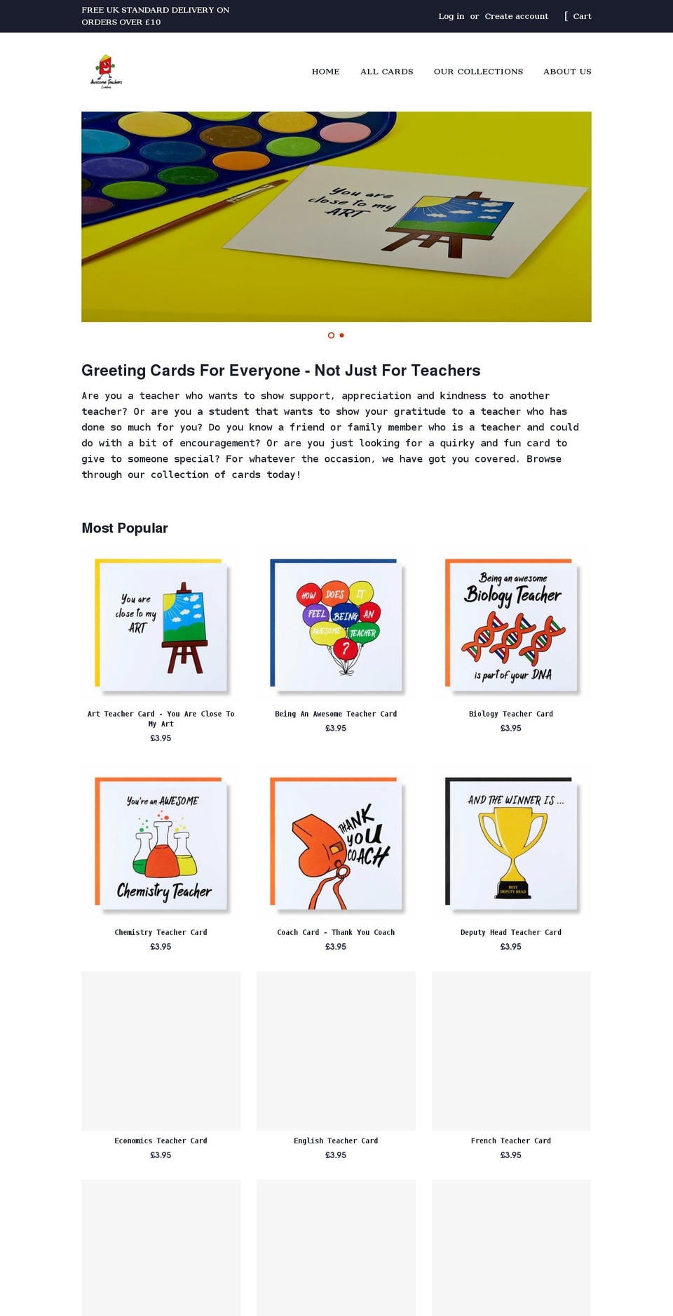 awesometeachers.co.uk shopify website screenshot