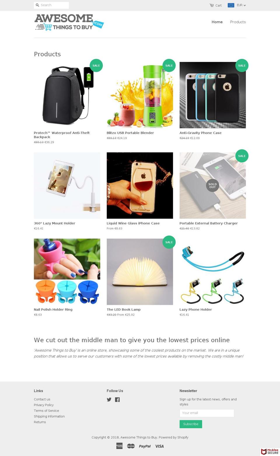 awesomethingstobuy.com — Shopify storefront screenshot