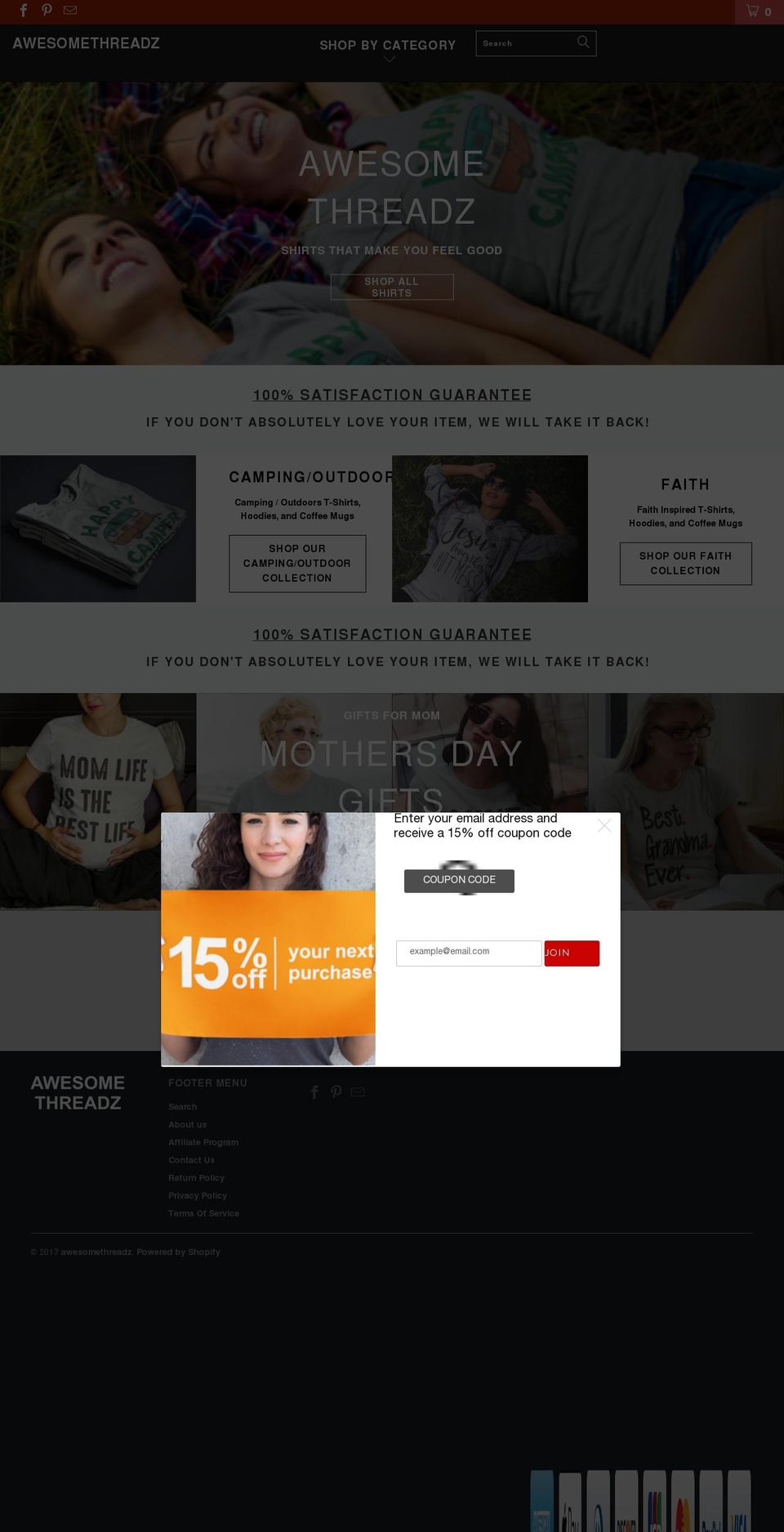 awesomethreadz.com shopify website screenshot