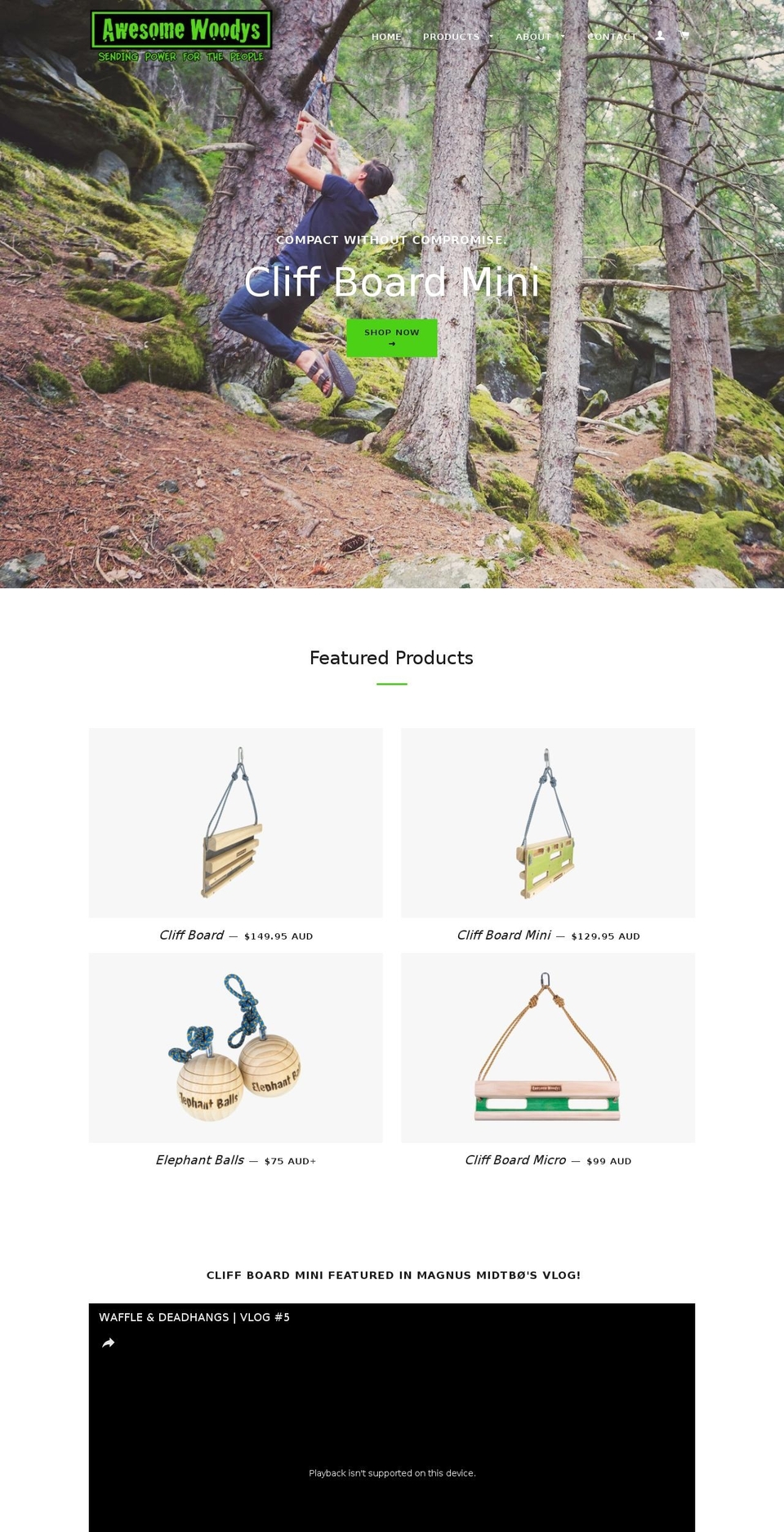 awesomewoodys.com shopify website screenshot