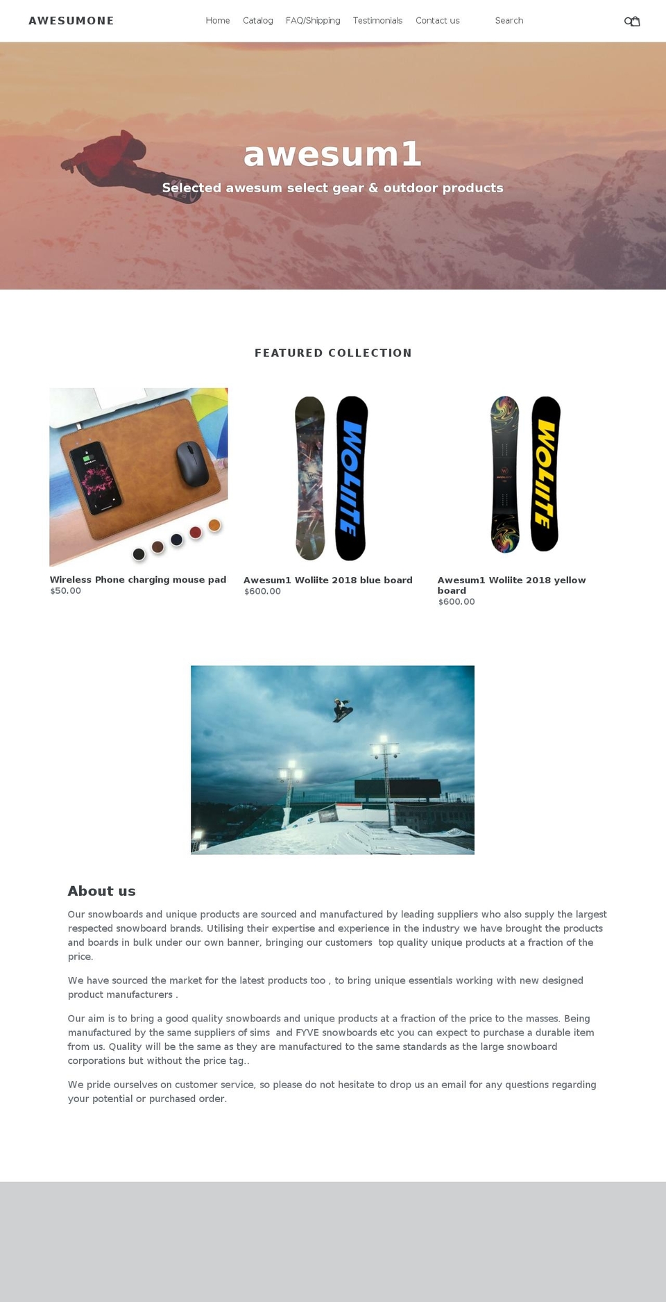 awesum1.com — Shopify storefront screenshot