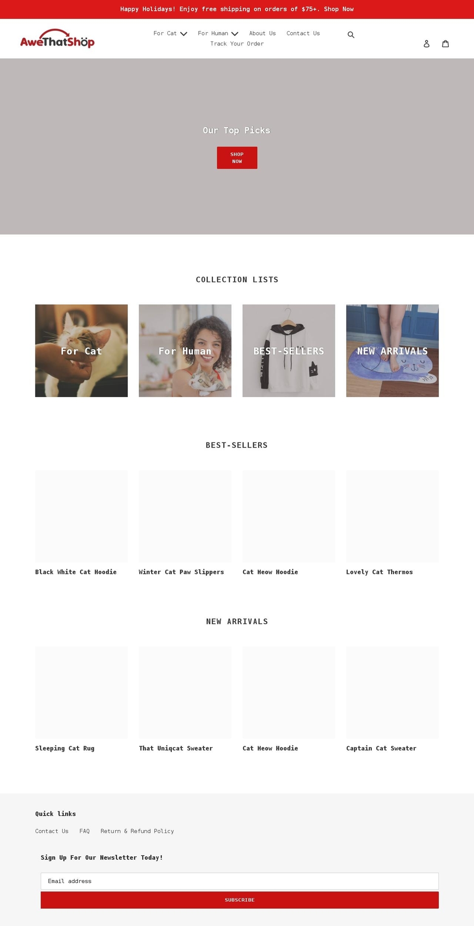 awethatshop.com shopify website screenshot