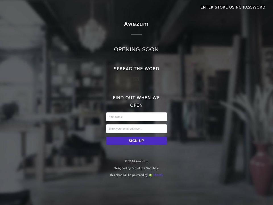 awezum.com — Shopify storefront screenshot