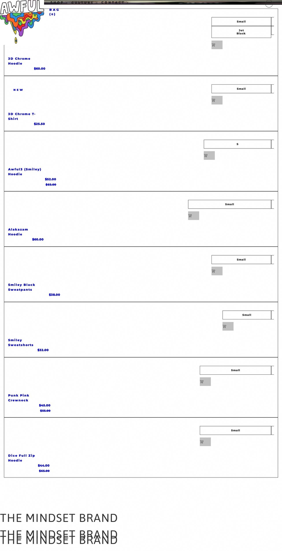 awfulcloth.com shopify website screenshot
