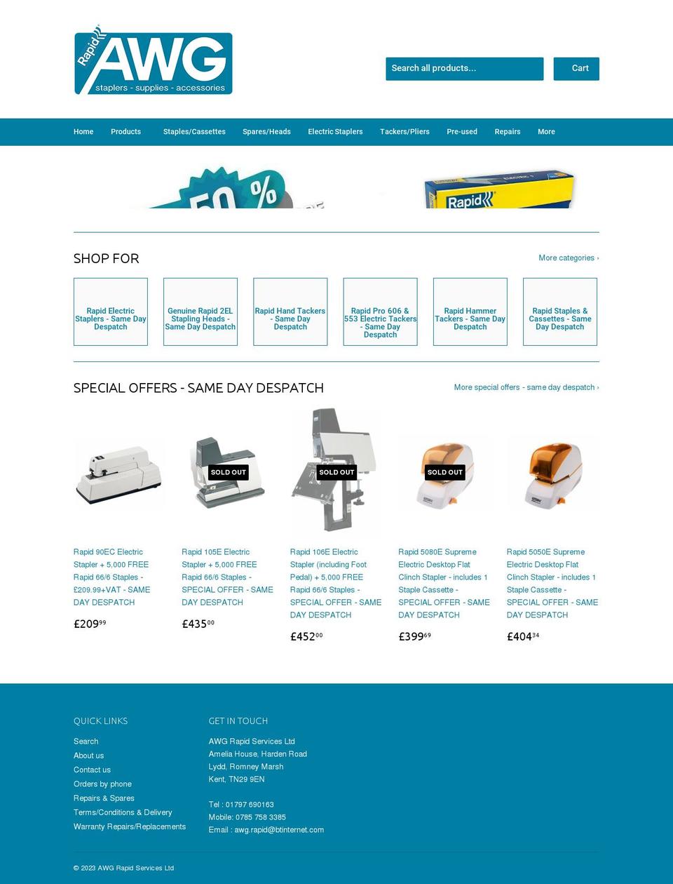 awg-rapid.co.uk shopify website screenshot