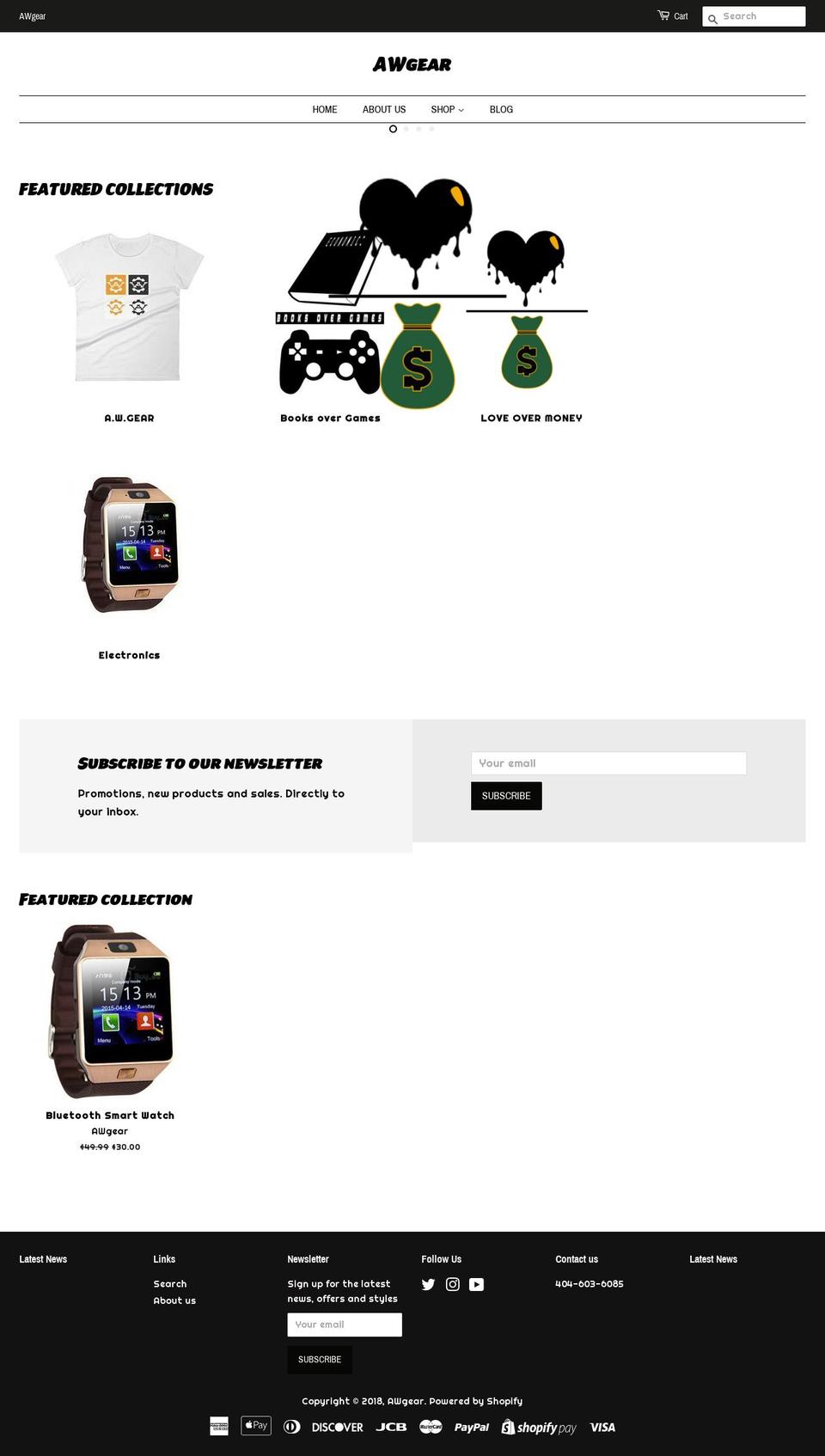 awgear.net shopify website screenshot