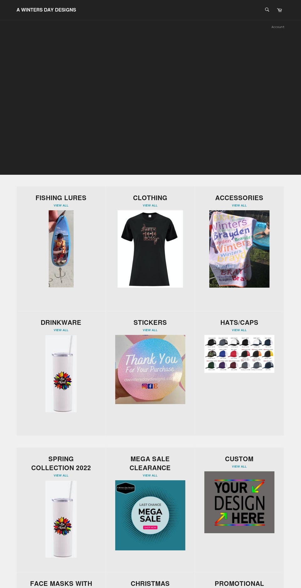 awintersdaydesigns.com shopify website screenshot