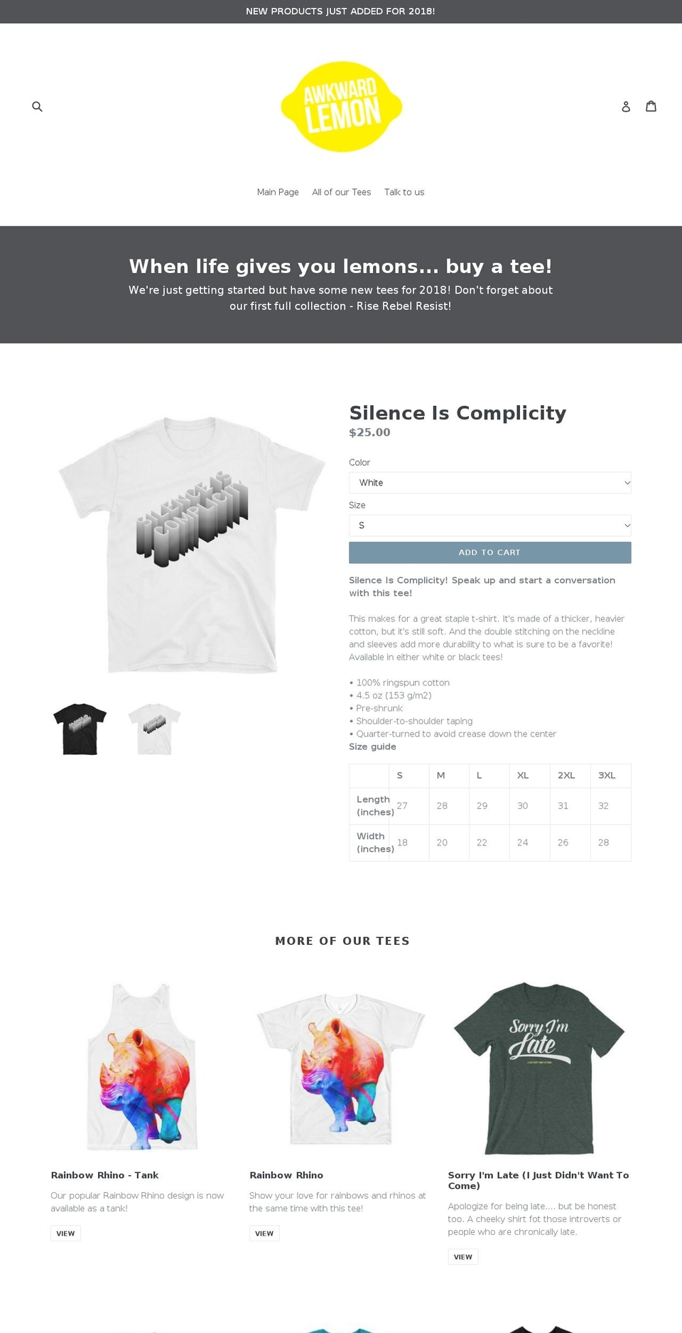 awkwardlemon.com — Shopify storefront screenshot