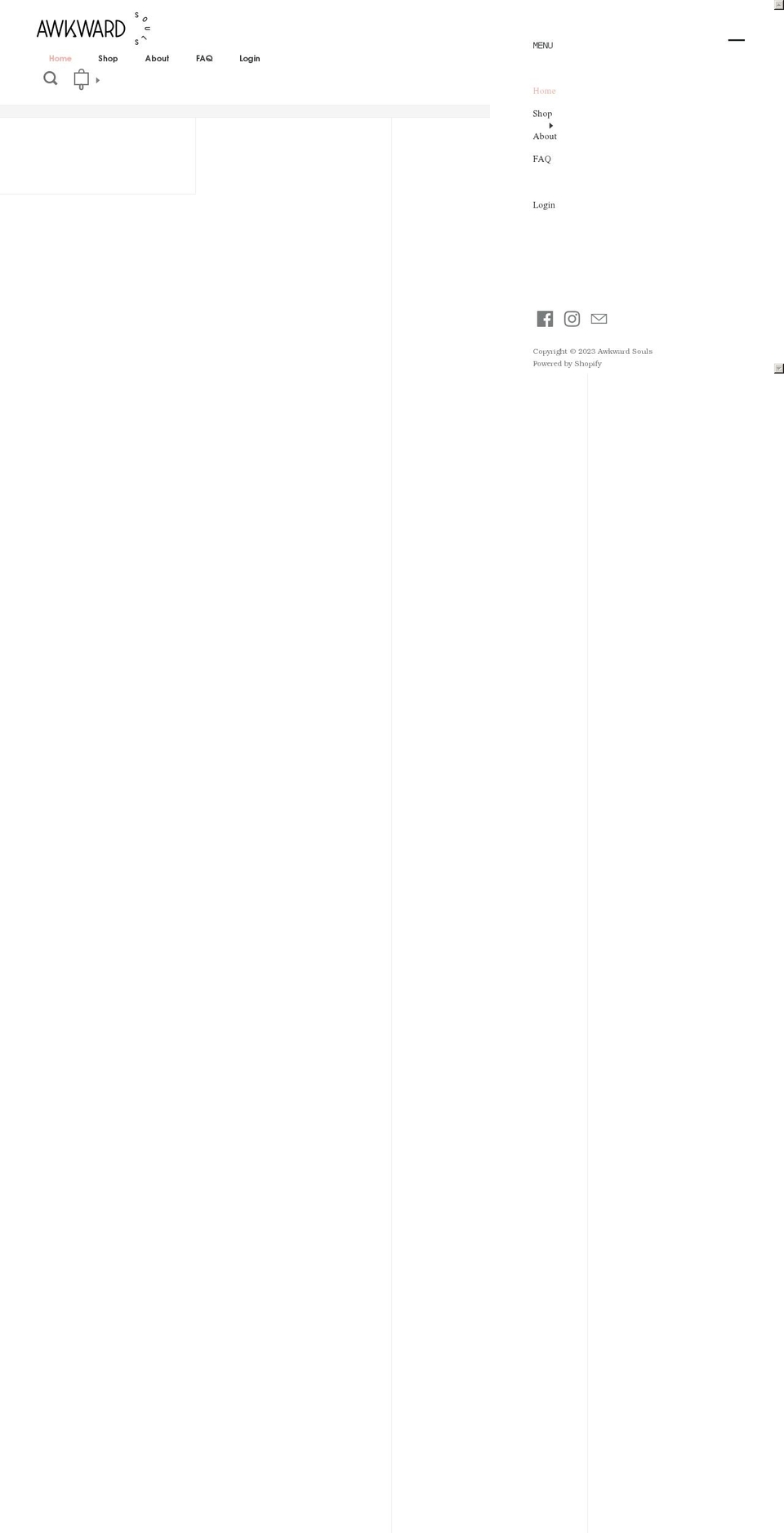 awkwardsouls.com shopify website screenshot