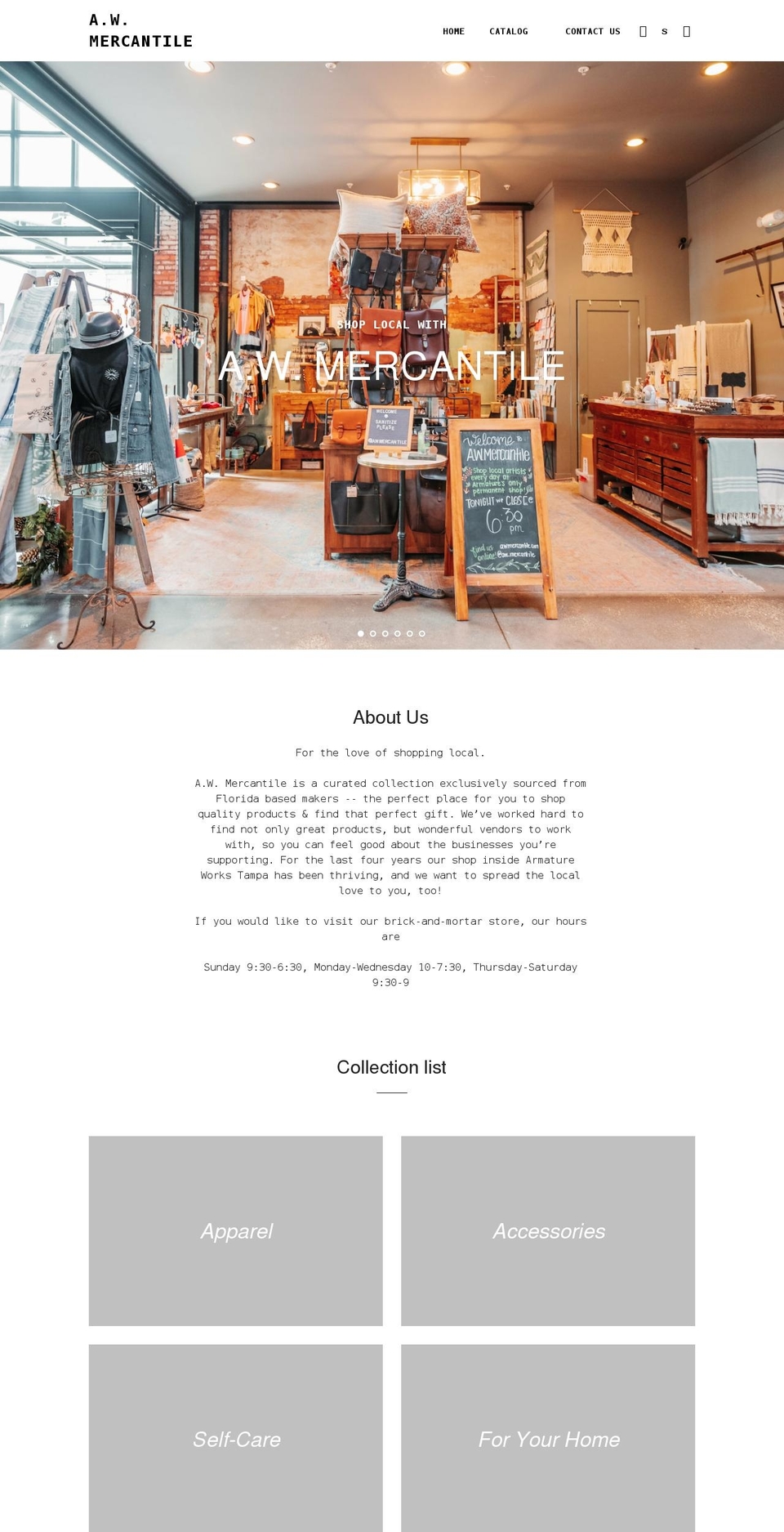 awmercantile.com shopify website screenshot